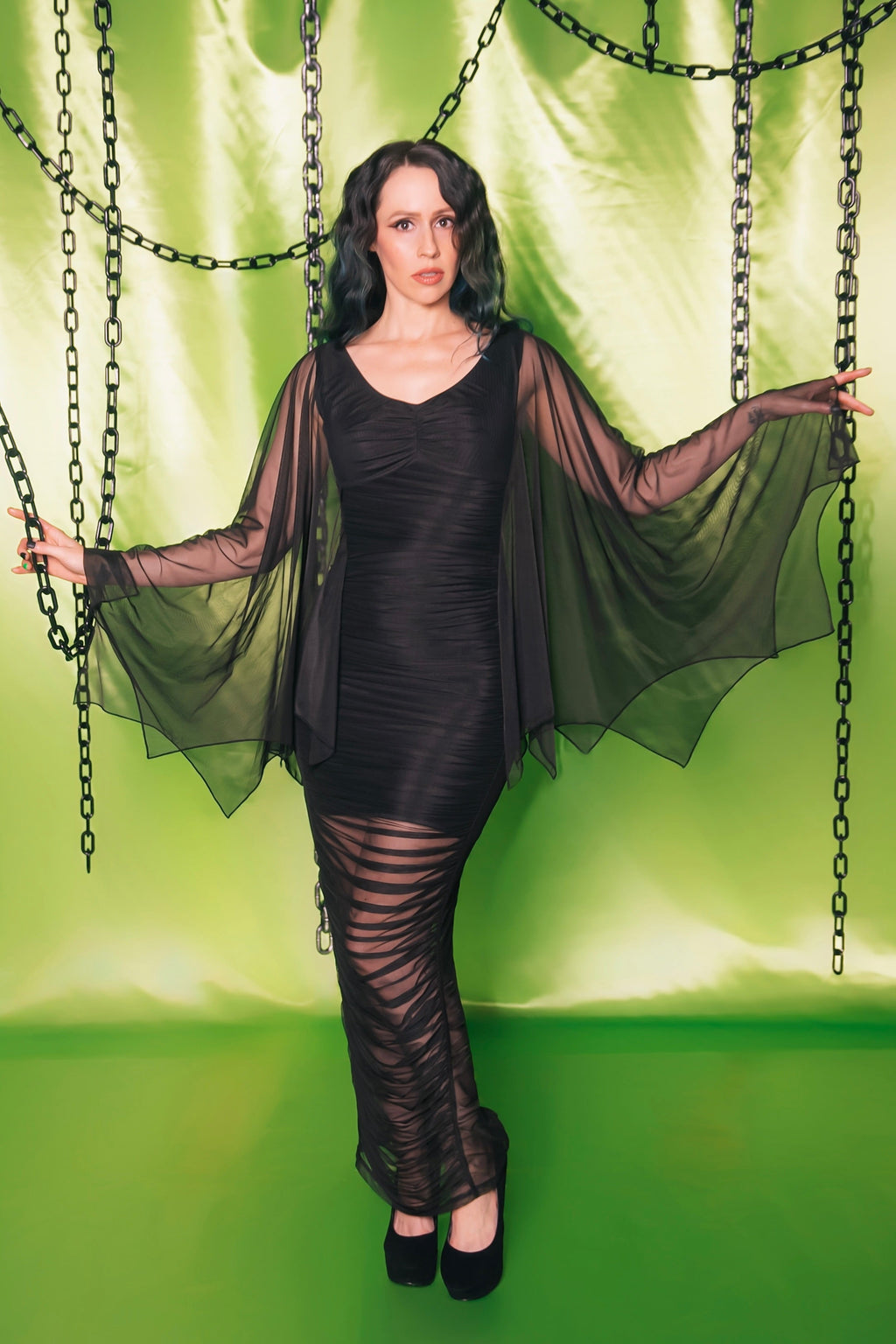 Heather Ruched Cape Wiggle