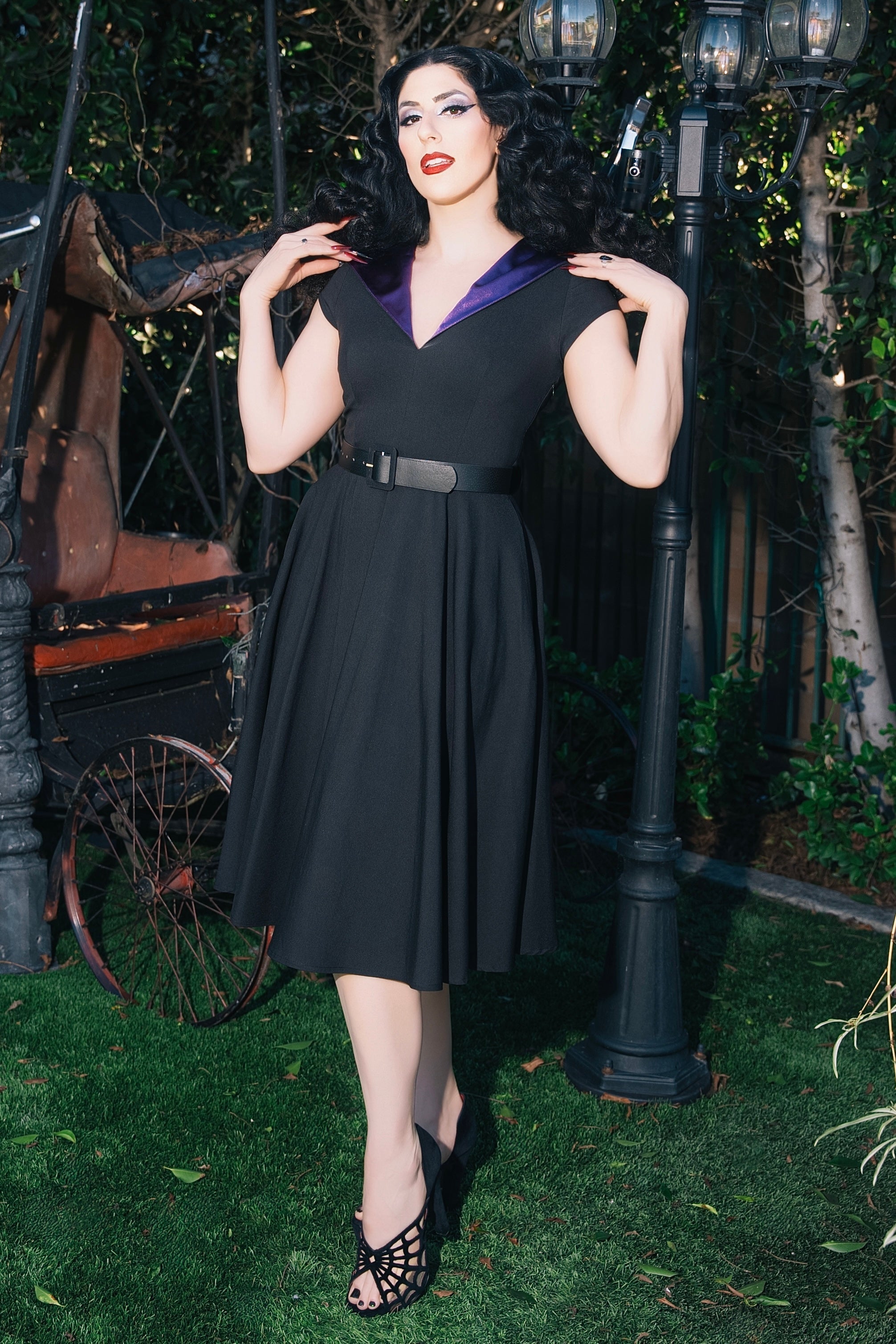 Eyes Ahead Hooded Swing Dress