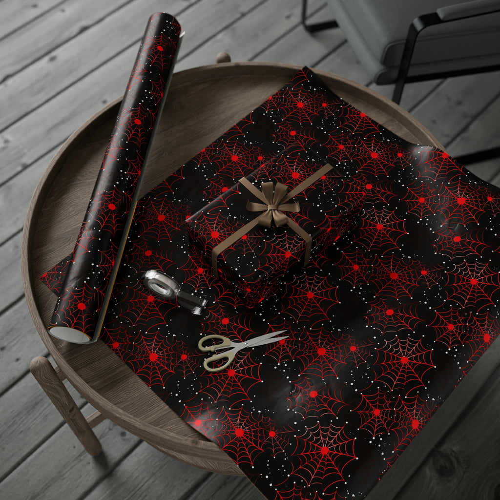 Red Spiderwebs Wrapping Paper