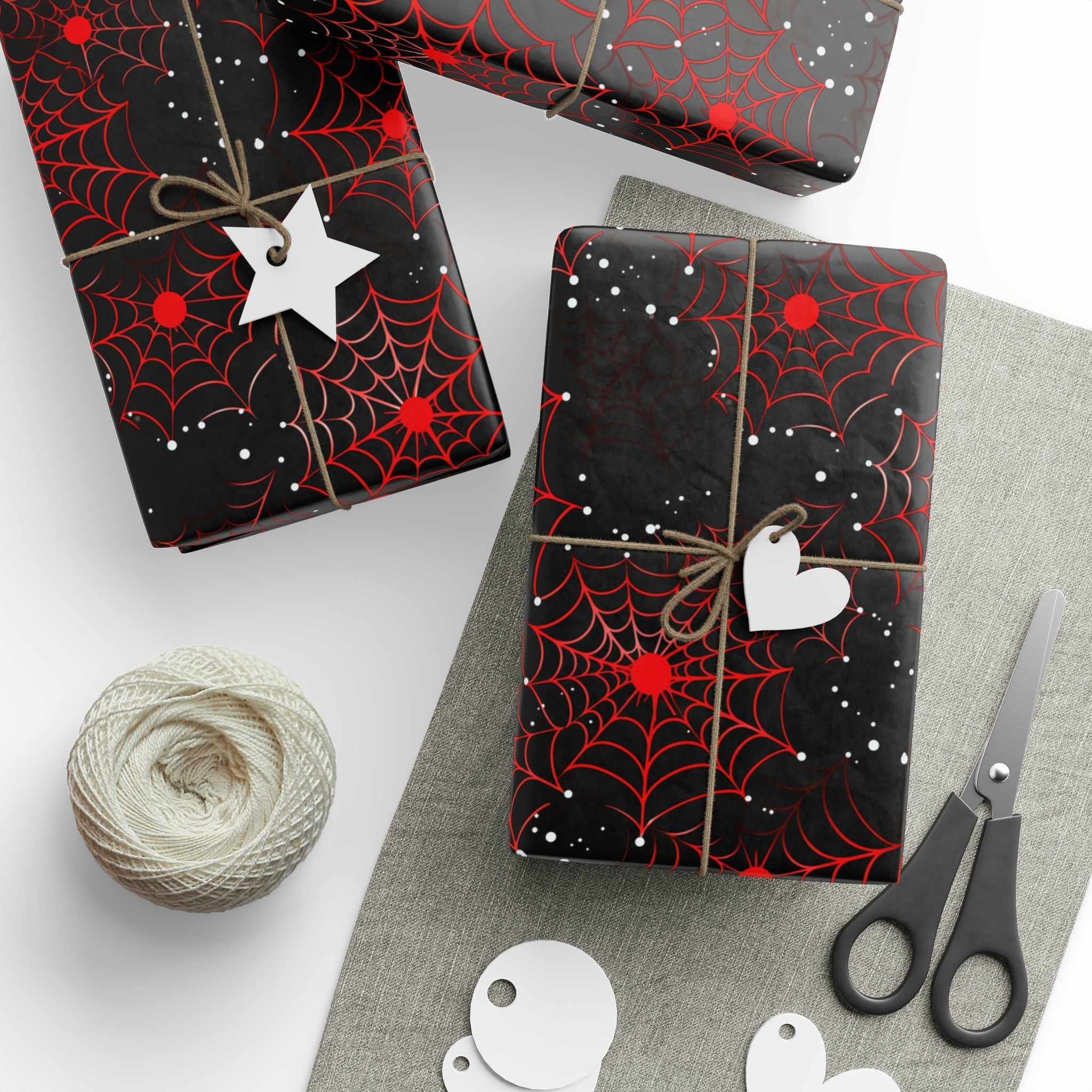 Red Spiderwebs Wrapping Paper