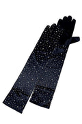 Classic Satin Rhinestone Over The Elbow  Gloves