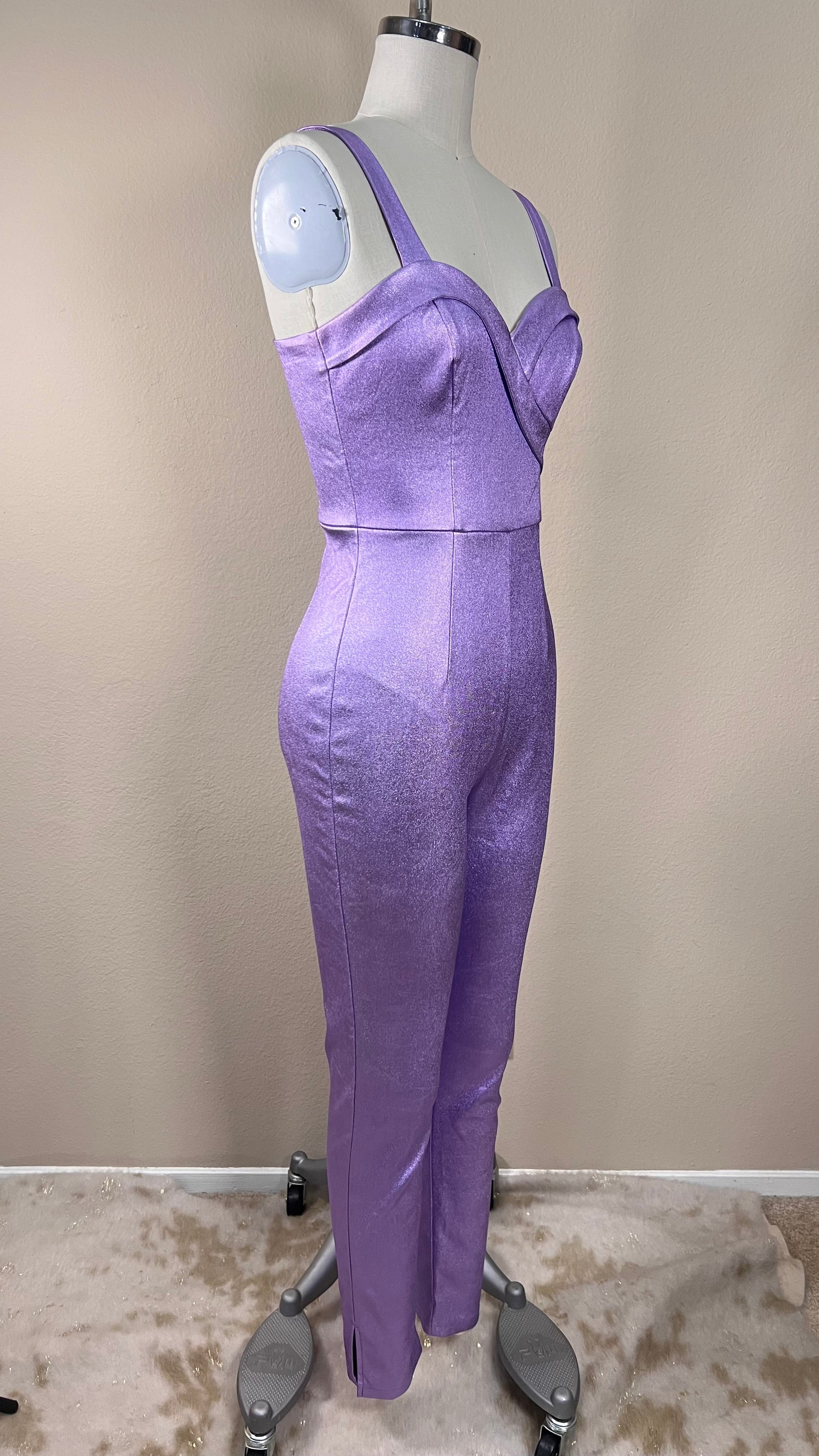 Hollywood Lurex Jumpsuit in Lavender