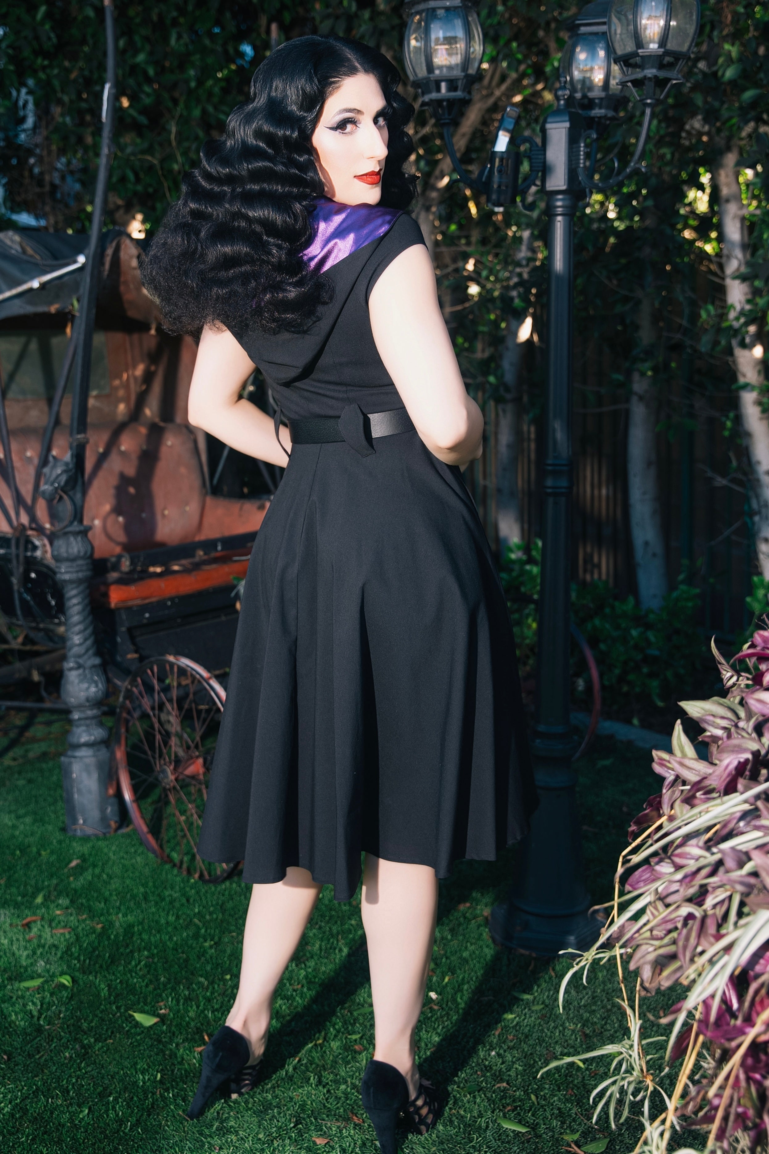 Eyes Ahead Hooded Swing Dress