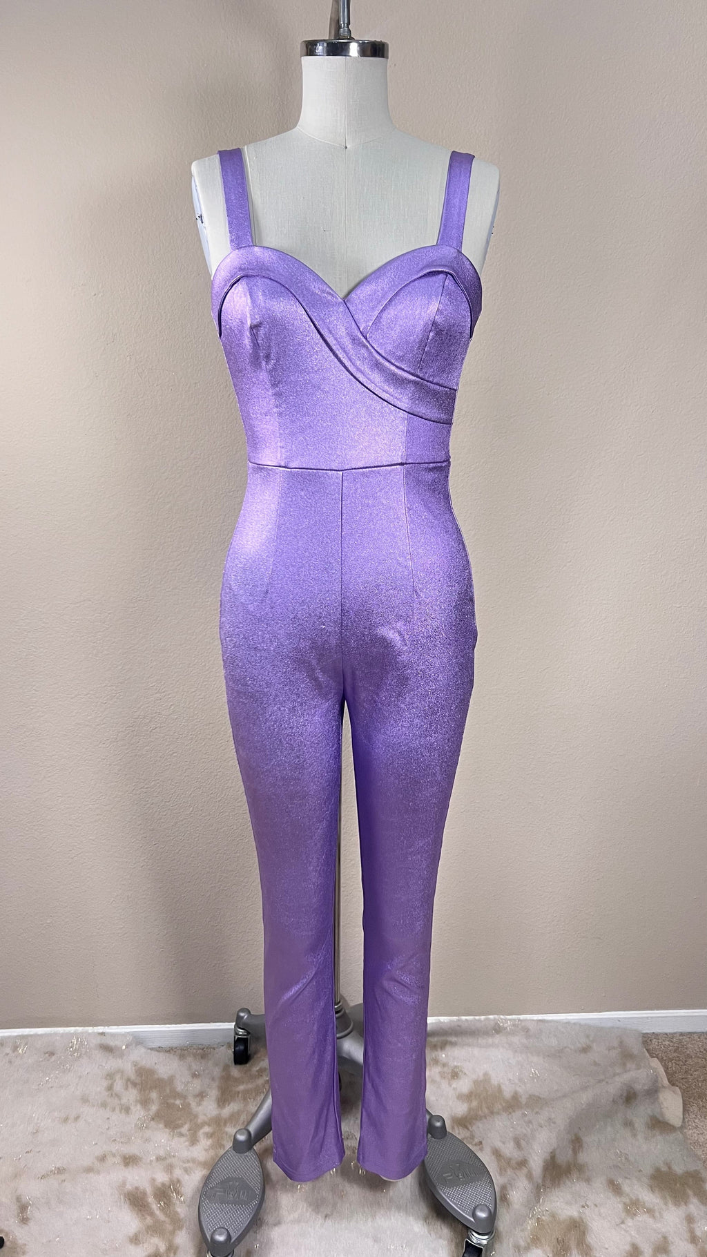 Hollywood Lurex Jumpsuit in Lavender