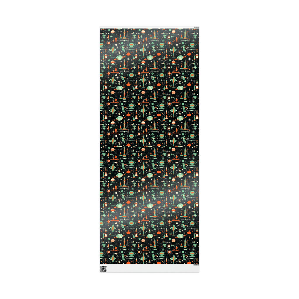 Mid Century Space Cadet Holiday Wrapping Paper