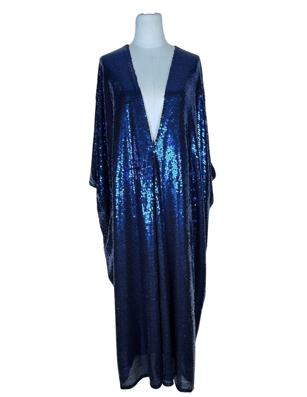 Night Sapphire Sequin Caftan Kaftan Dress