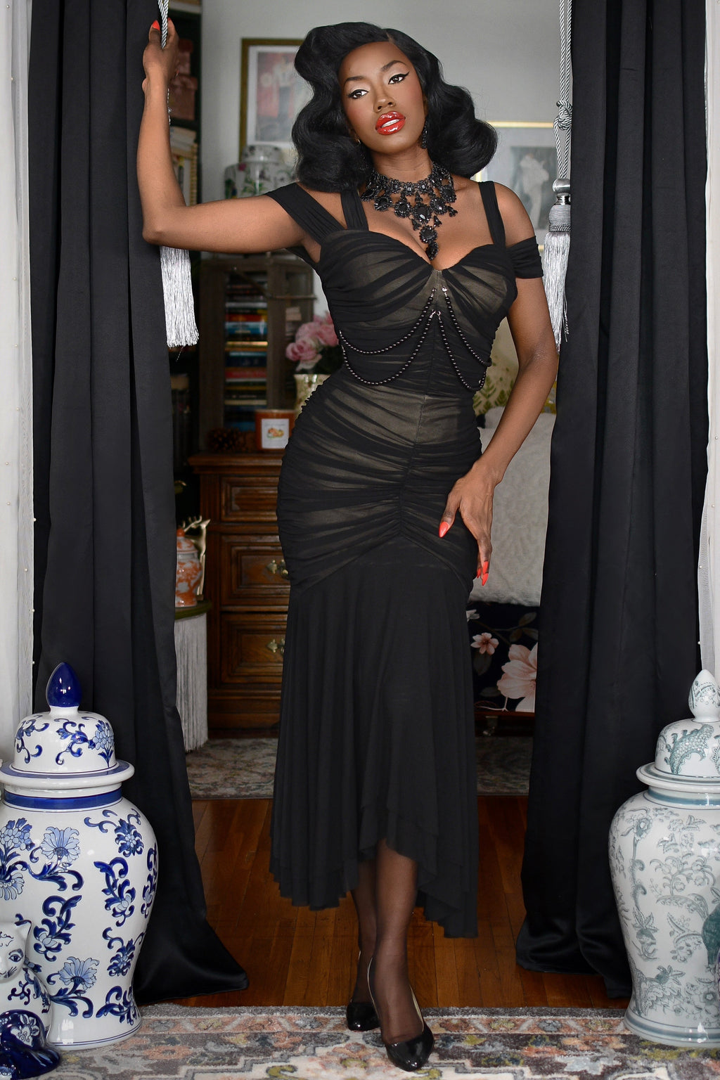 Mummy Ruched Illusion Dress