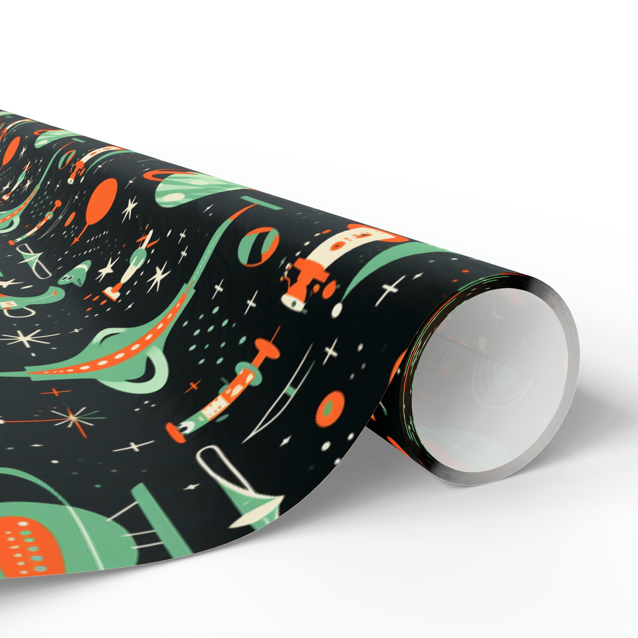 Mid Century Space Cadet Holiday Wrapping Paper