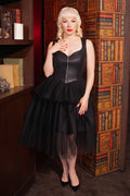 The Rebel Tulle Dress – Faux-Leather & Tiered Tulle Punk Dress (Alt Ballerina Edition)