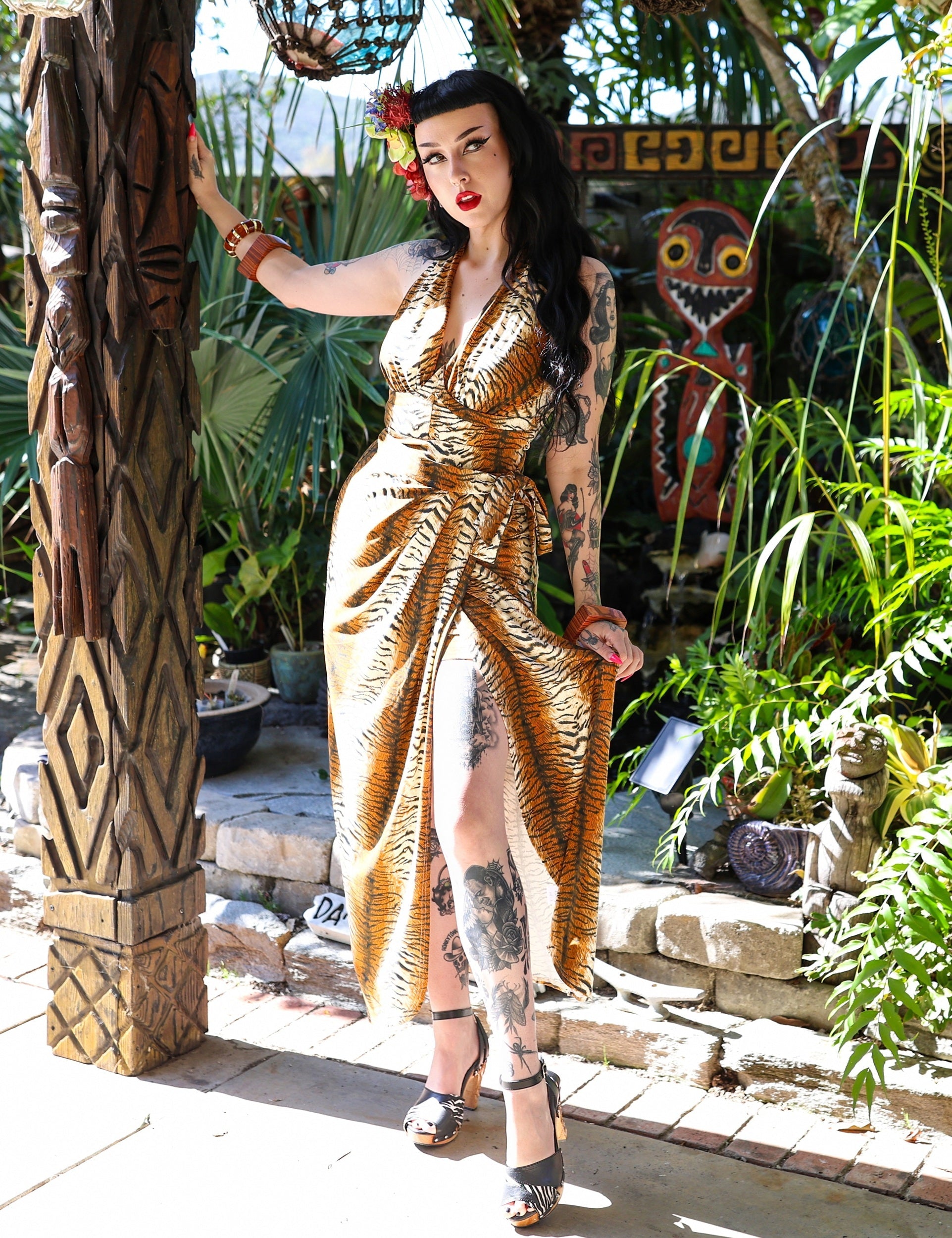 Coconut Kiss Romper Sarong Set in Tiger