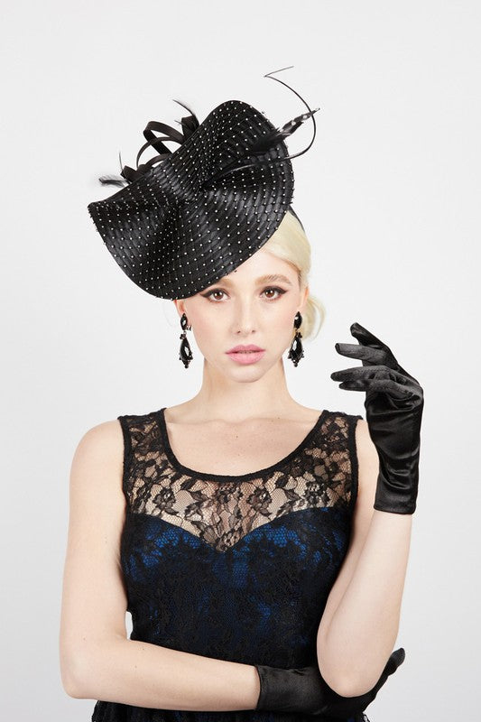 Feather and Rhinestone Fascinator