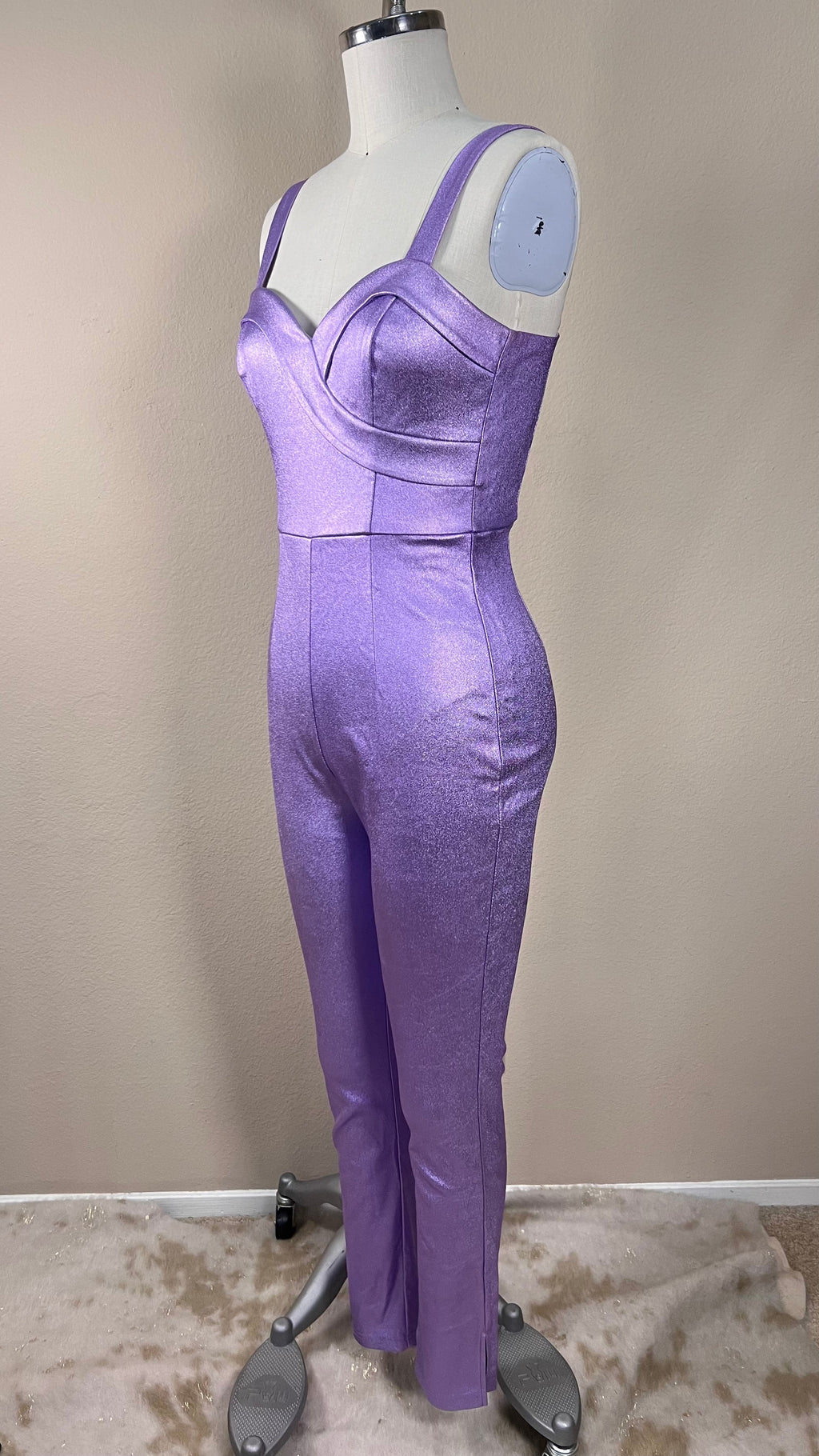 Hollywood Lurex Jumpsuit in Lavender