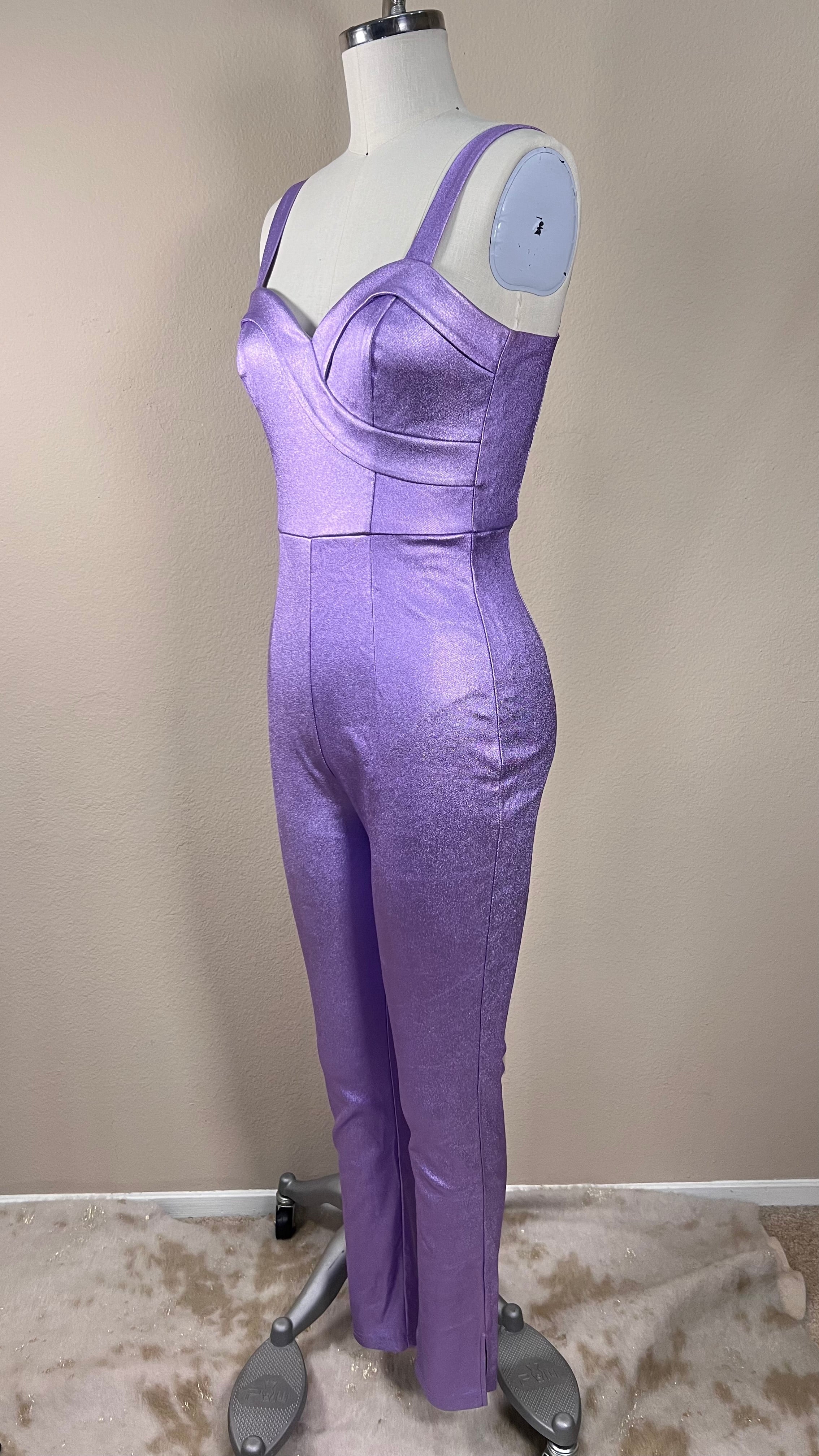 Hollywood Lurex Jumpsuit in Lavender