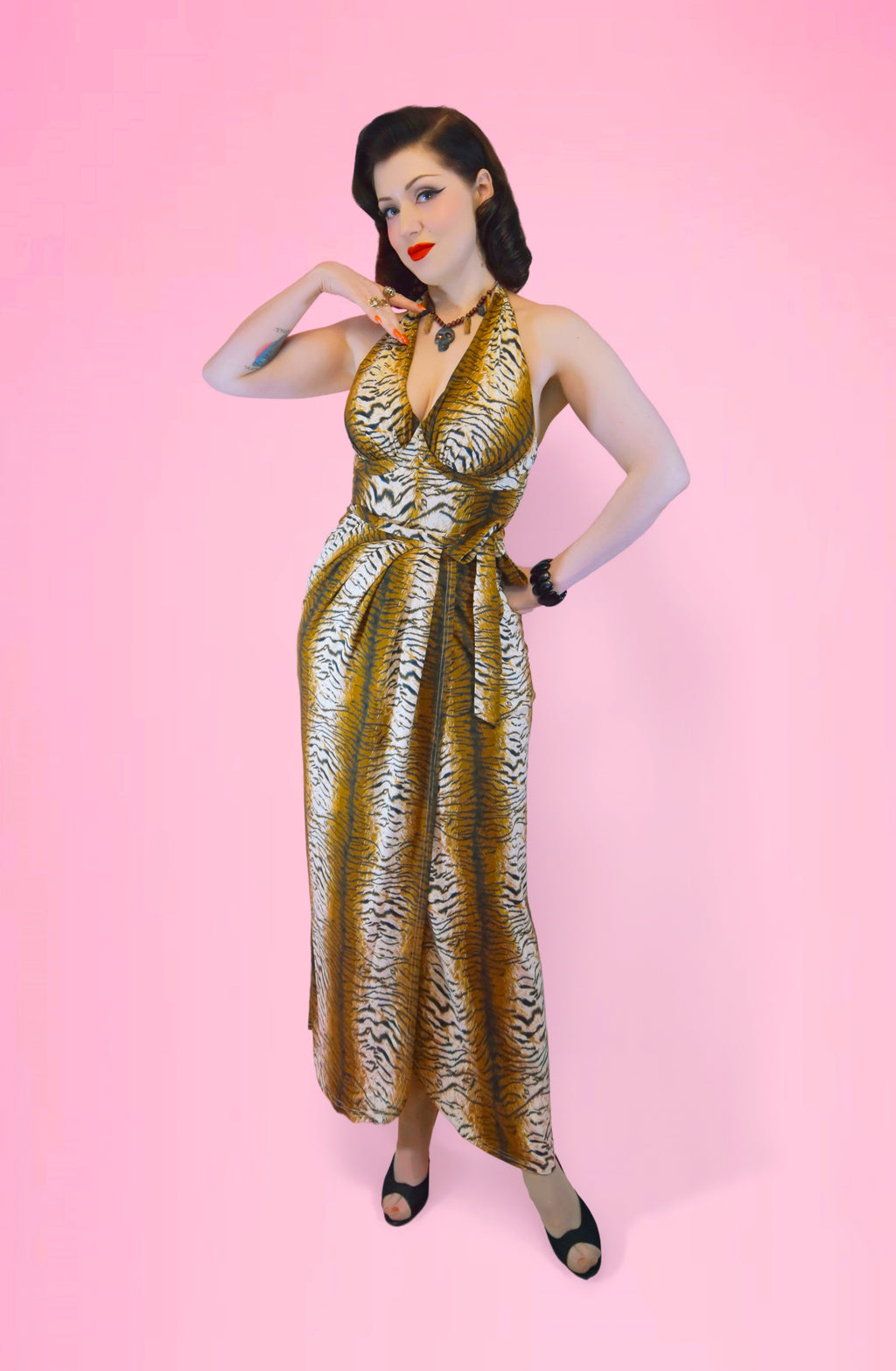 Coconut Kiss Romper Sarong Set in Tiger