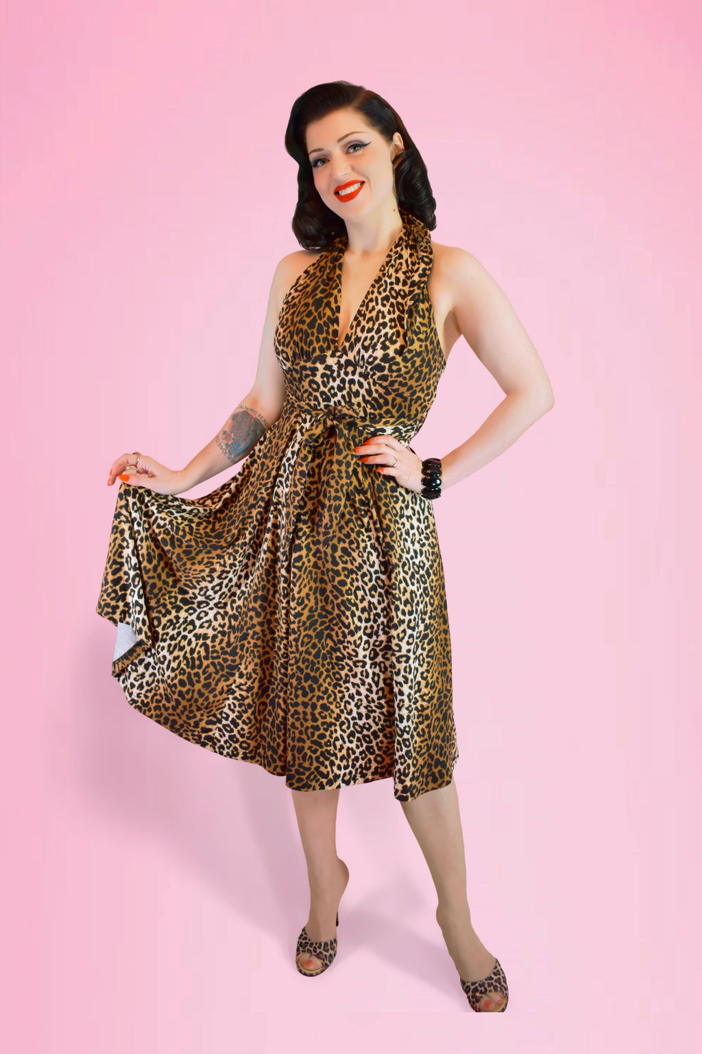 Orleans Swing Dress in Leopard