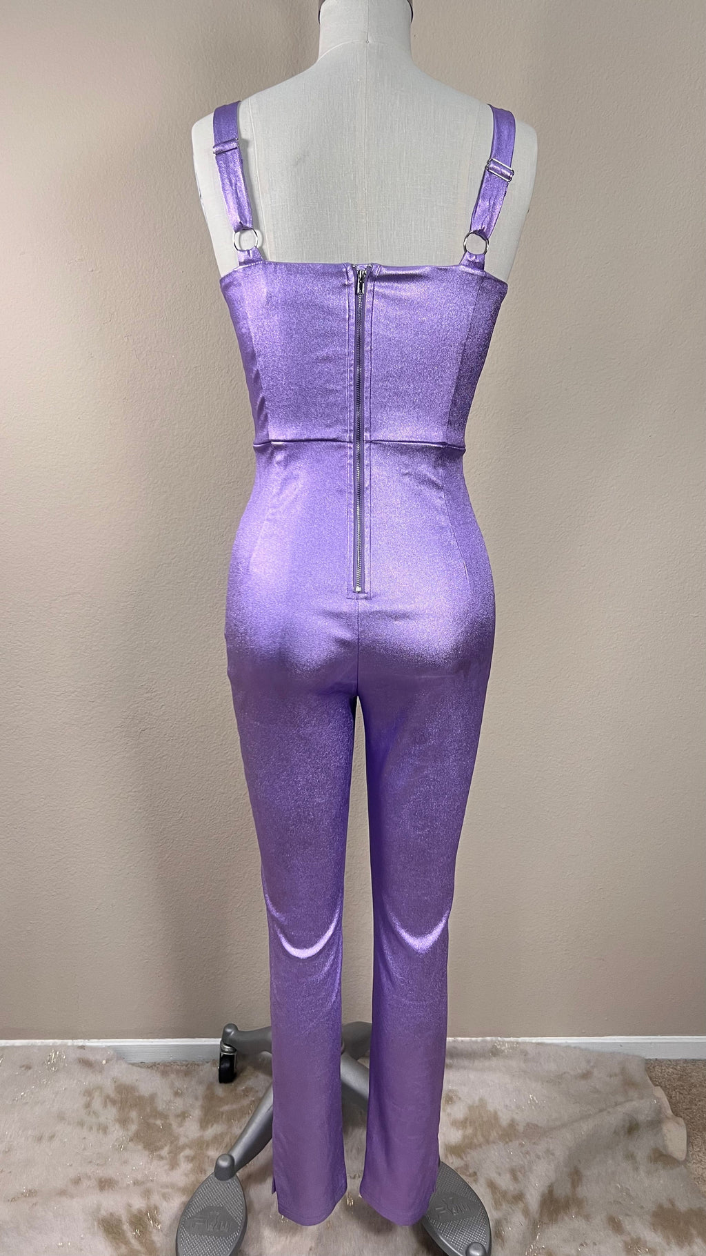 Hollywood Lurex Jumpsuit in Lavender