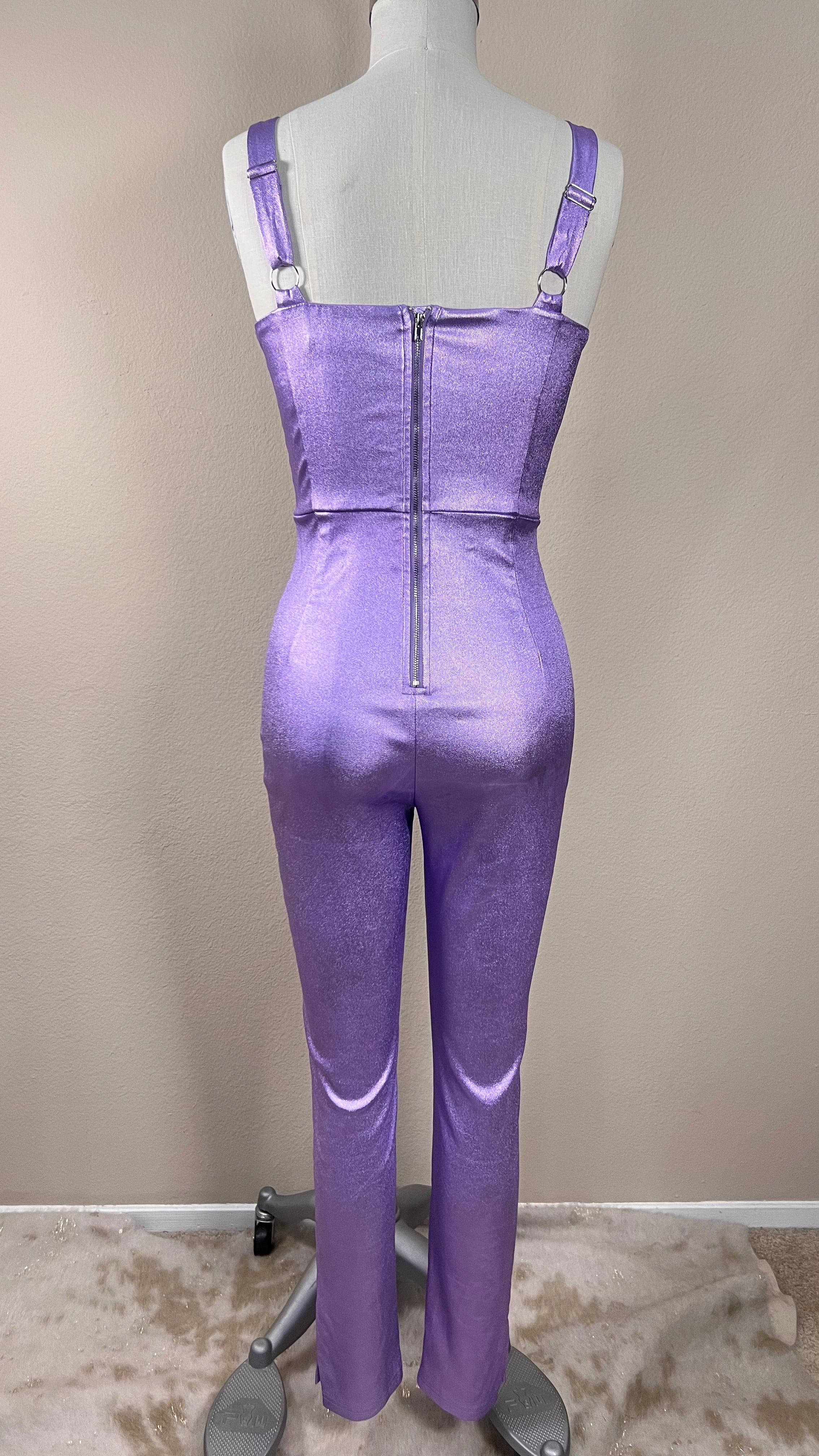 Hollywood Lurex Jumpsuit in Lavender