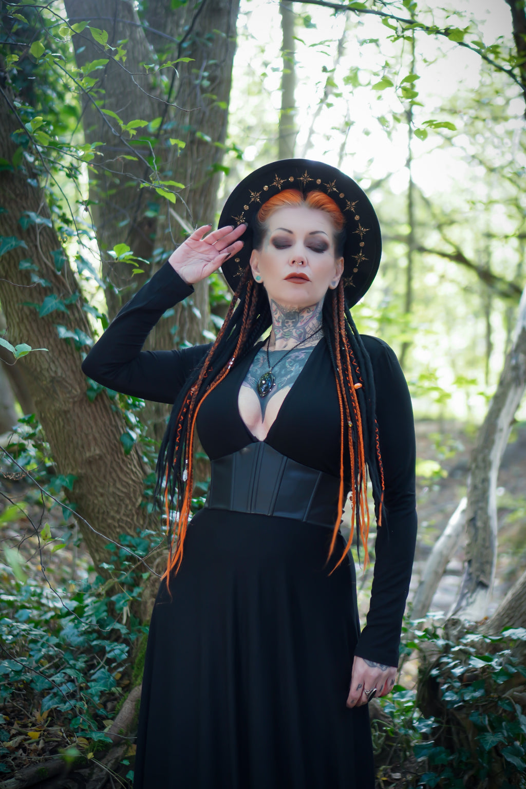 Blair - Jersey Maxi Dress with Vegan Leather Corset Waist - READY TO SHIP