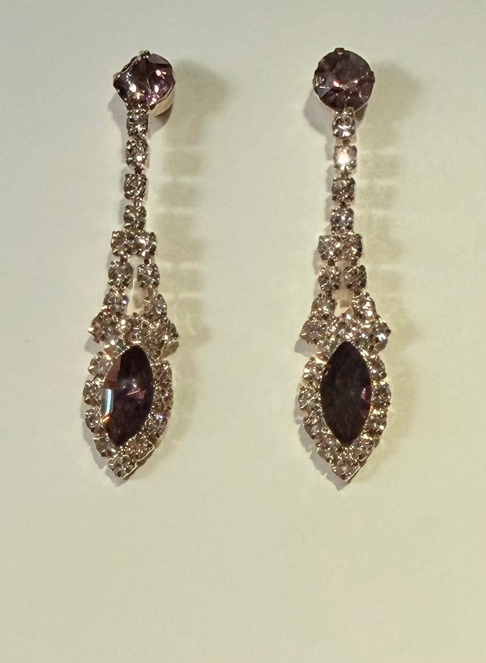 Grapevine Antique Style Rhinestone Necklace and Matching Earrings Set