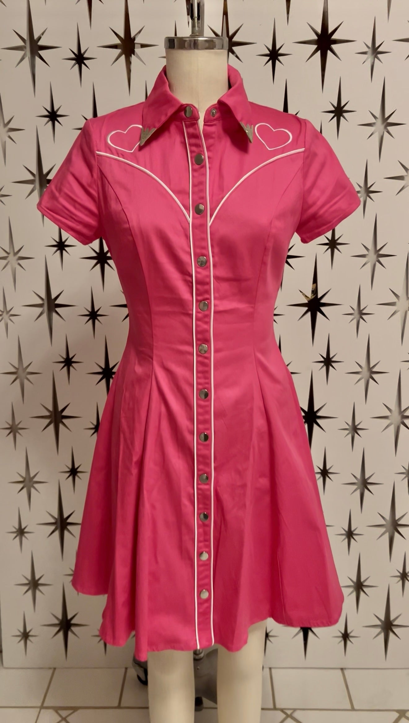 Outlaw Dress in Pink Hearts PREORDER