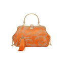 Orange Blossom Floral Paisley Clutch