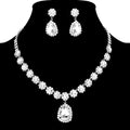 Antique Style Circle and Teardrop Earring and Necklace Set