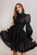 Morgana - Romantic Victorian Inspired Party Dress - BLACK