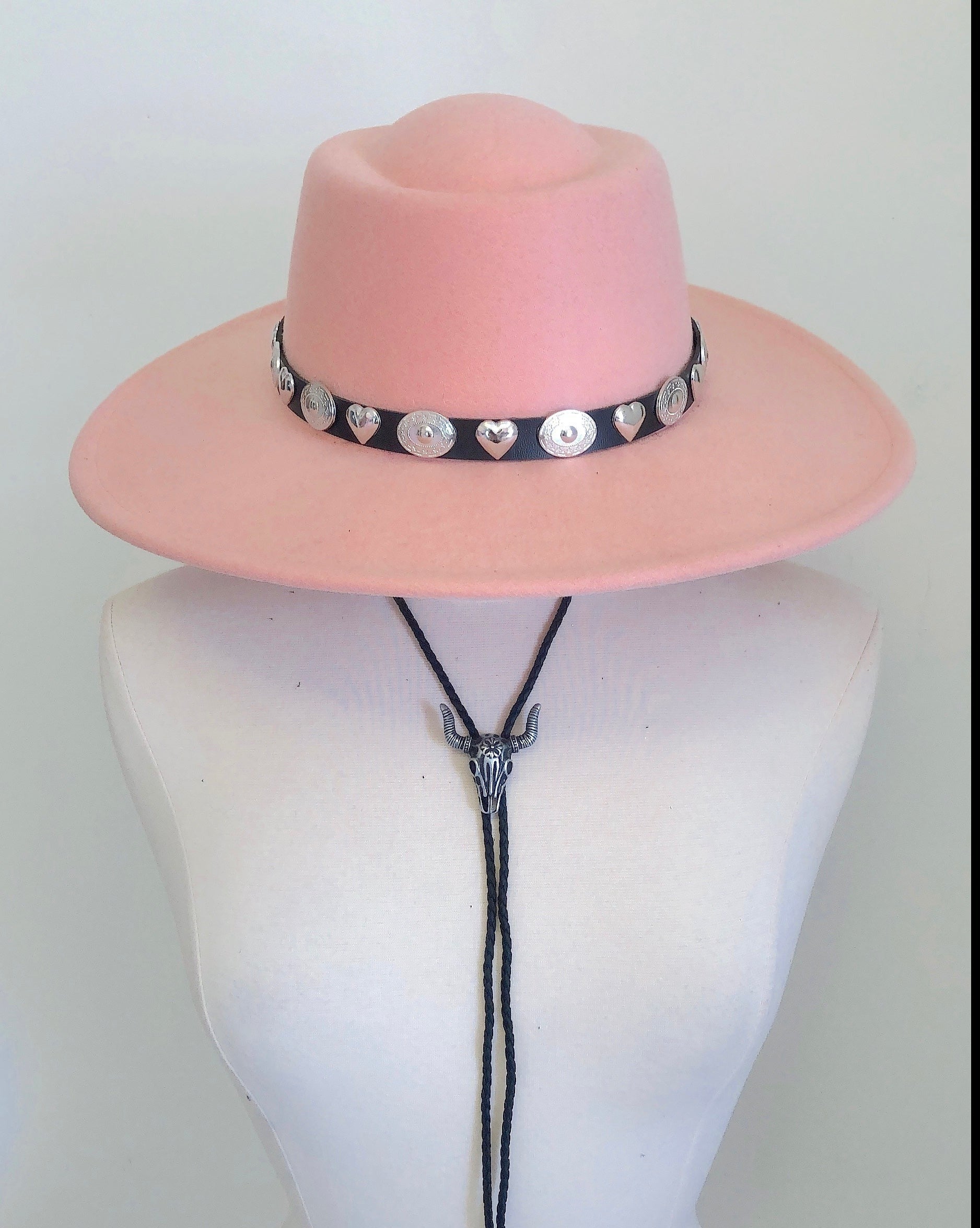 Pink Outlaw Heart and Concho Stud Western Hat
