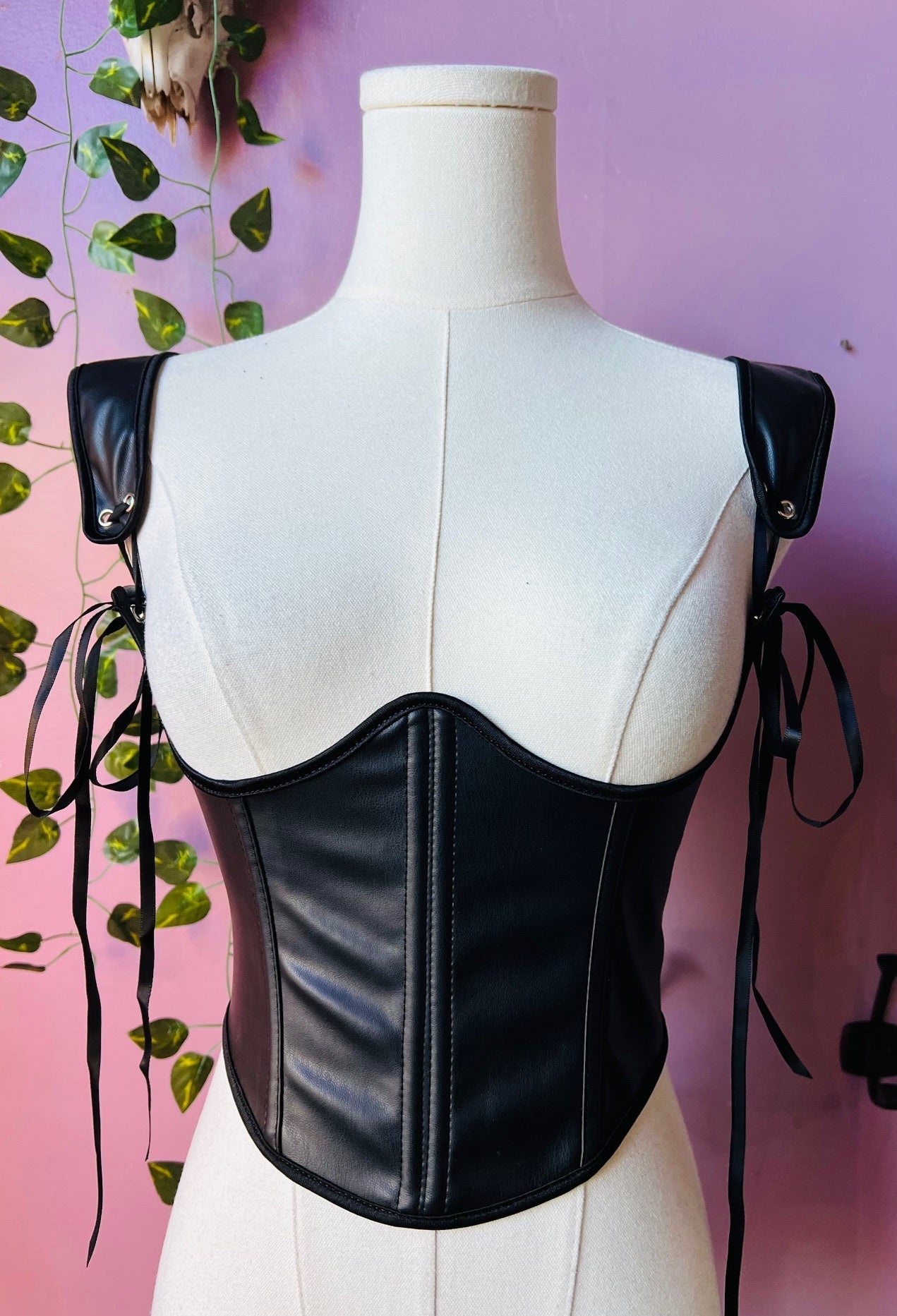 The Lydia Corset - Vegan Leather Waist Cinching Corset
