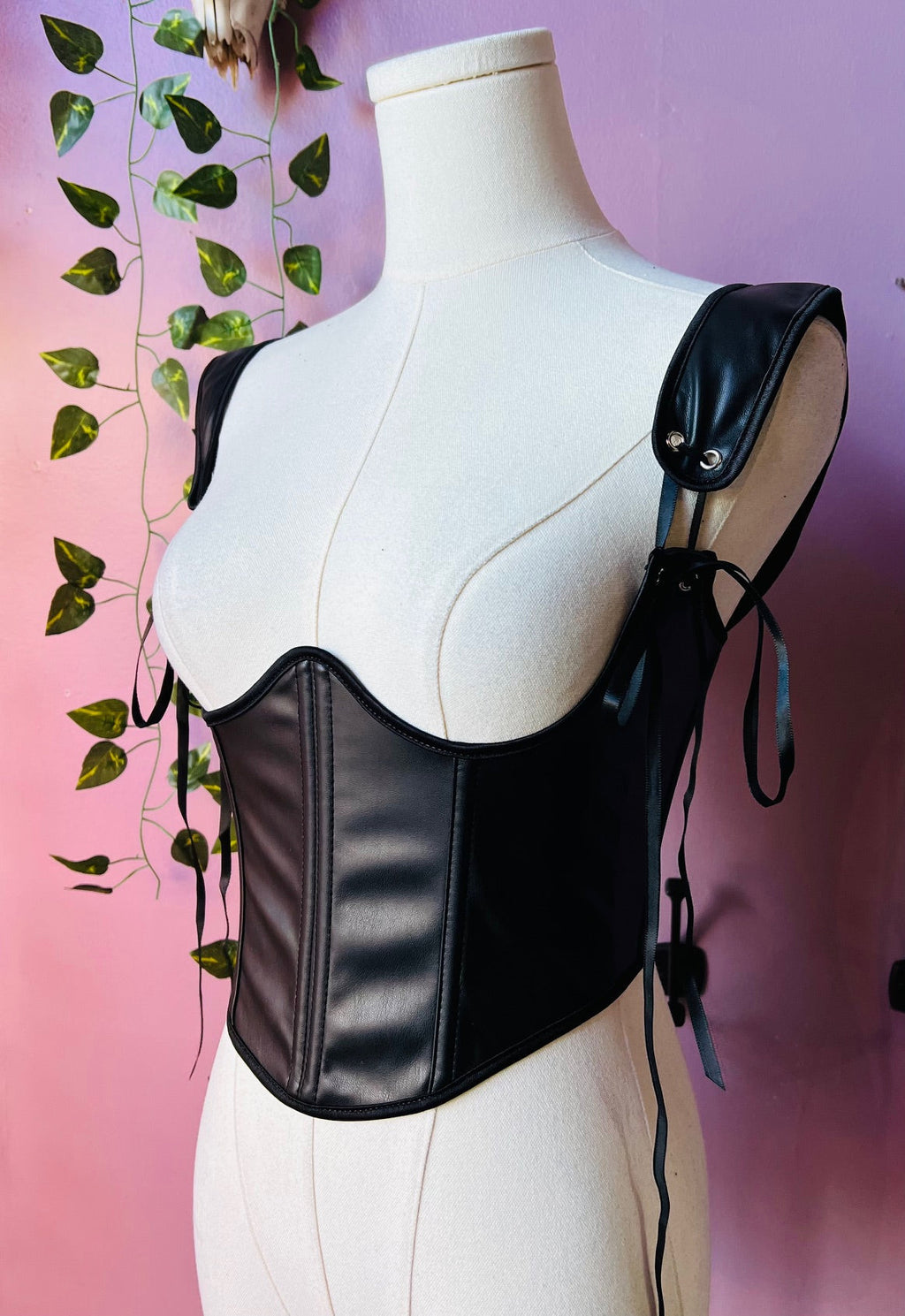 The Lydia Corset - Vegan Leather Waist Cinching Corset