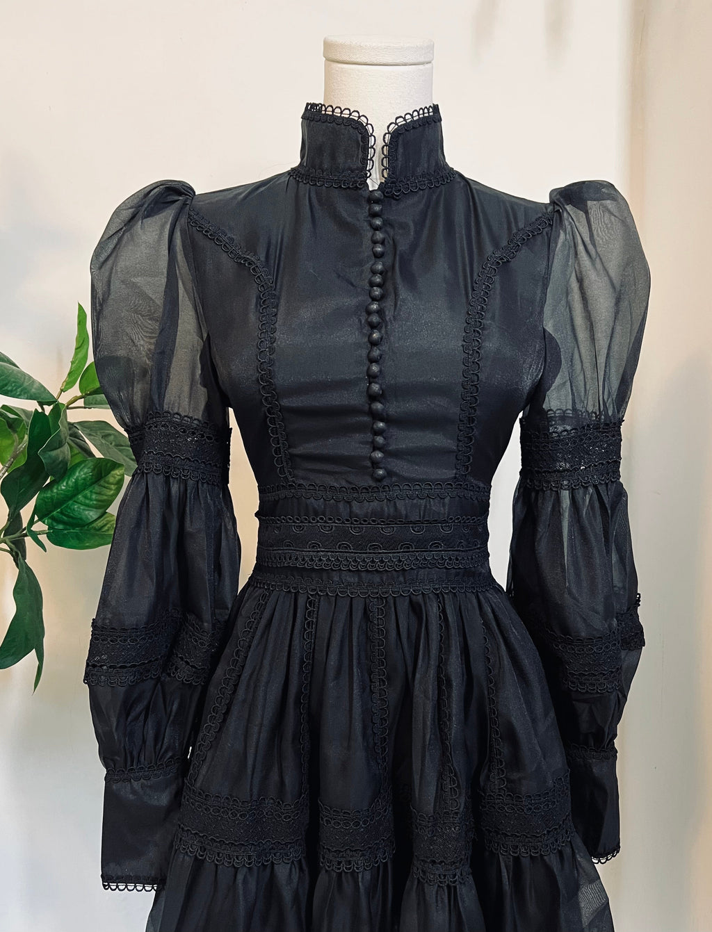 Morgana - Romantic Victorian Inspired Party Dress - BLACK