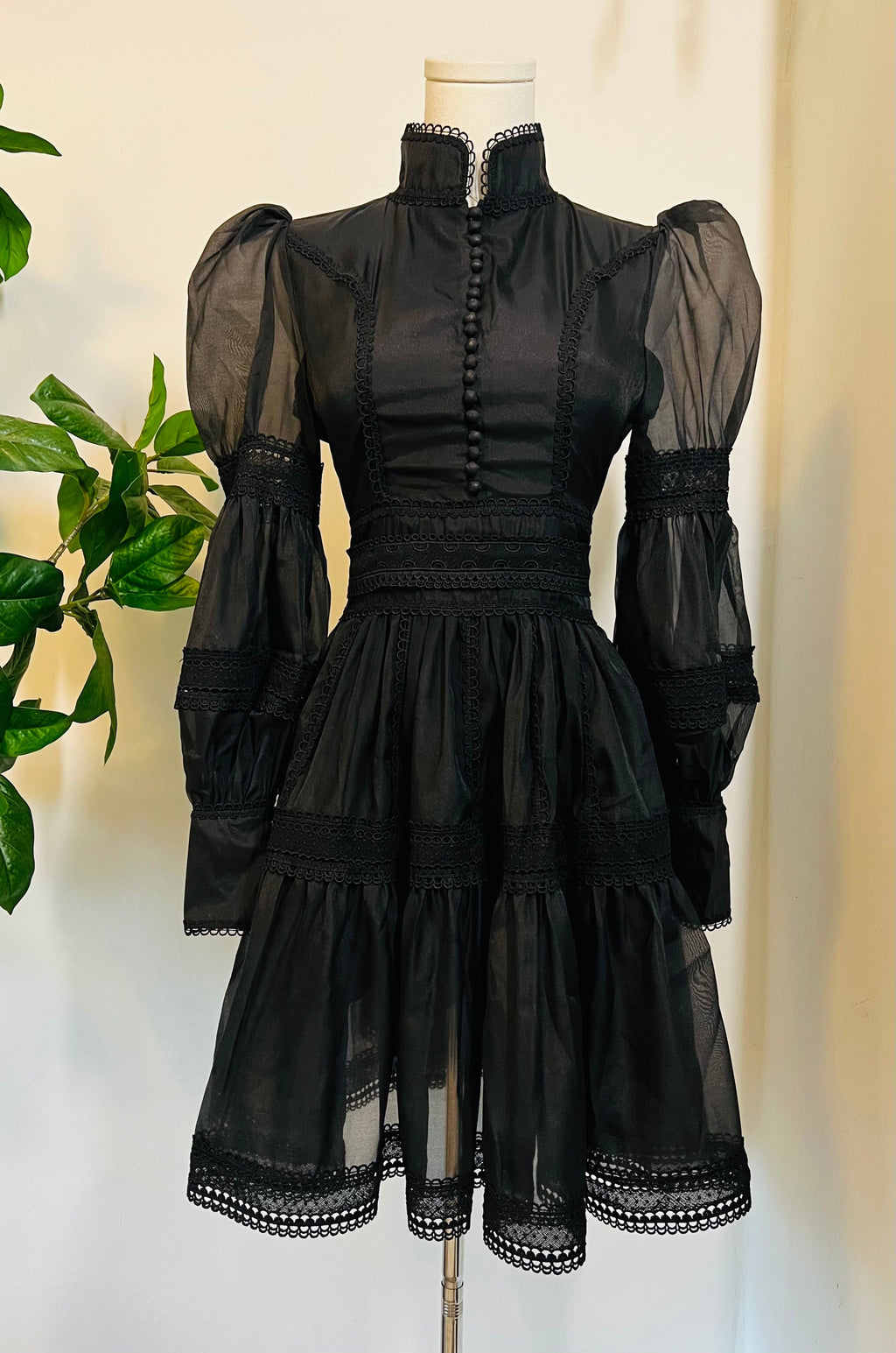 Morgana - Romantic Victorian Inspired Party Dress - BLACK