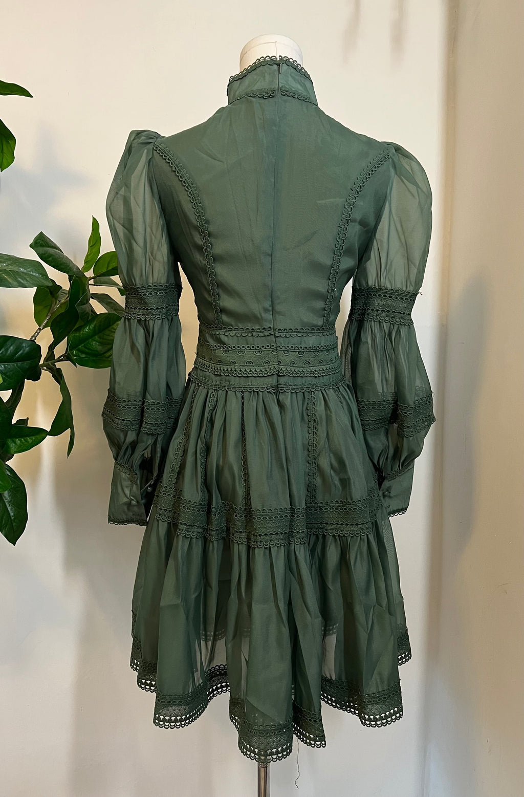 Morgana - Romantic Victorian Inspired Party Dress - SAGE