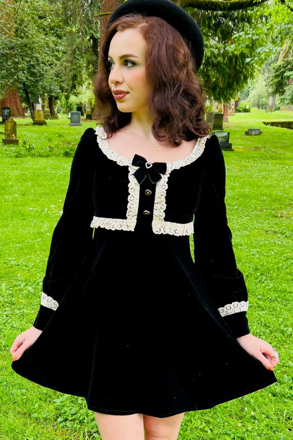 Sabrina - Luscious 60s style Velvet mini dress
