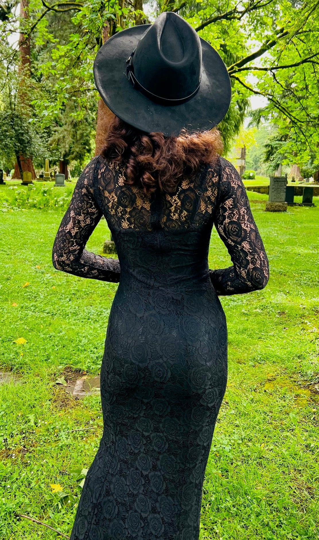 Persephone - Deadly Sheer Floral Lace Maxi dress - READY TO SHIP