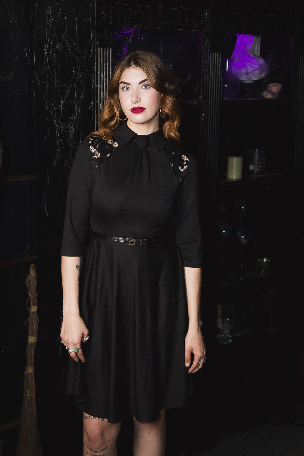 Shelley - Faux Tie Fit and Flare Dress