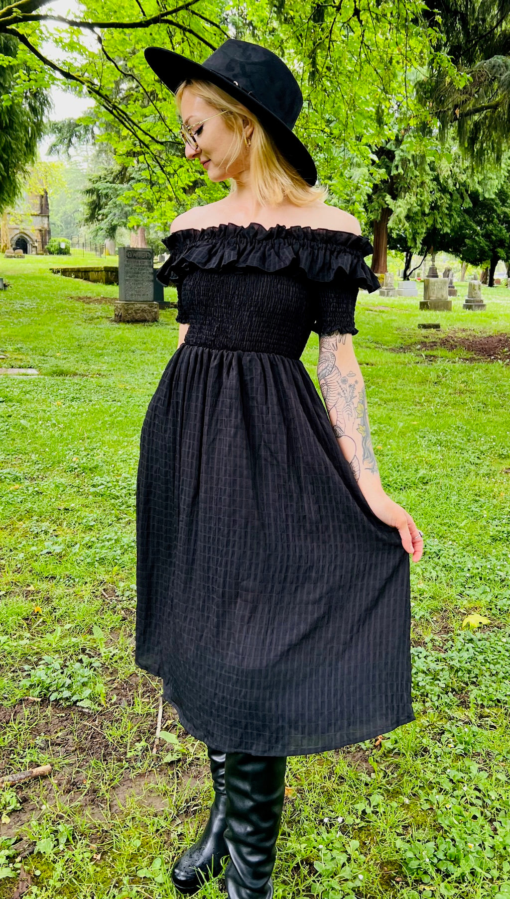 Hilda - Dark Plaid Cottage Dress