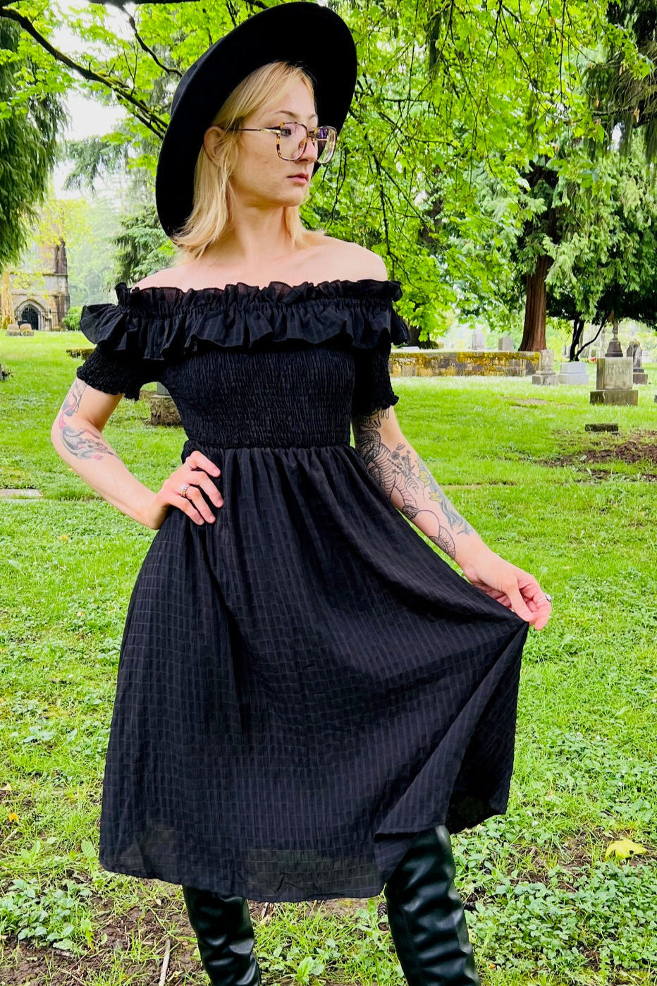 Hilda - Dark Plaid Cottage Dress