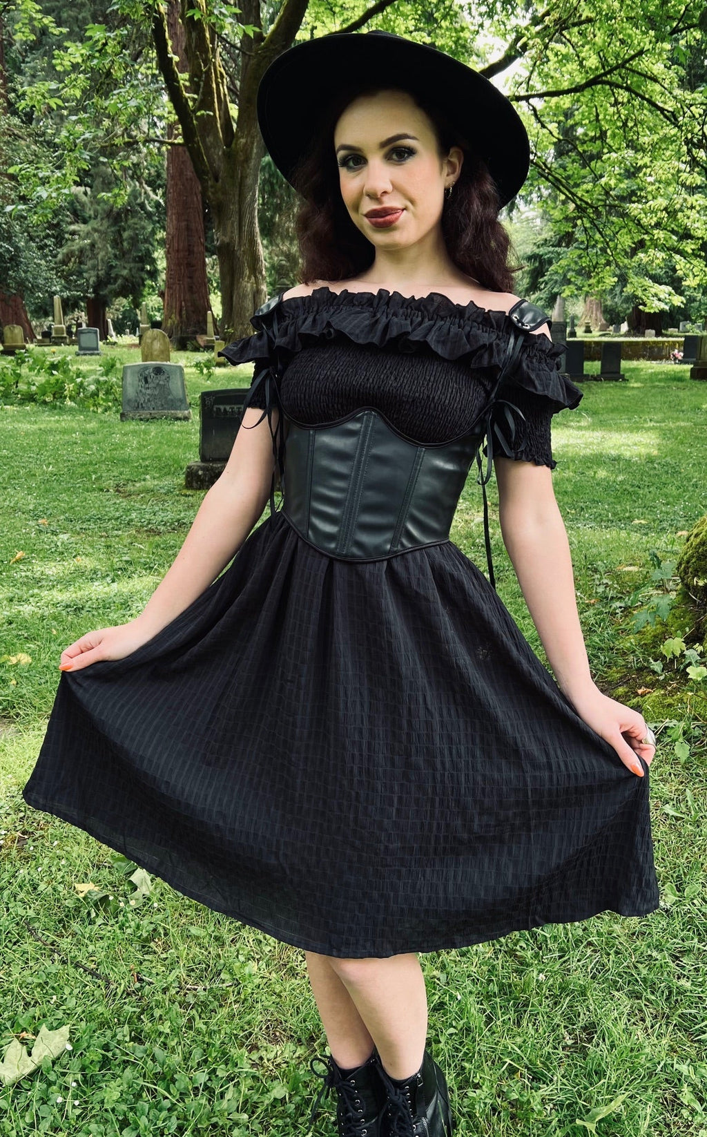 Hilda - Dark Plaid Cottage Dress