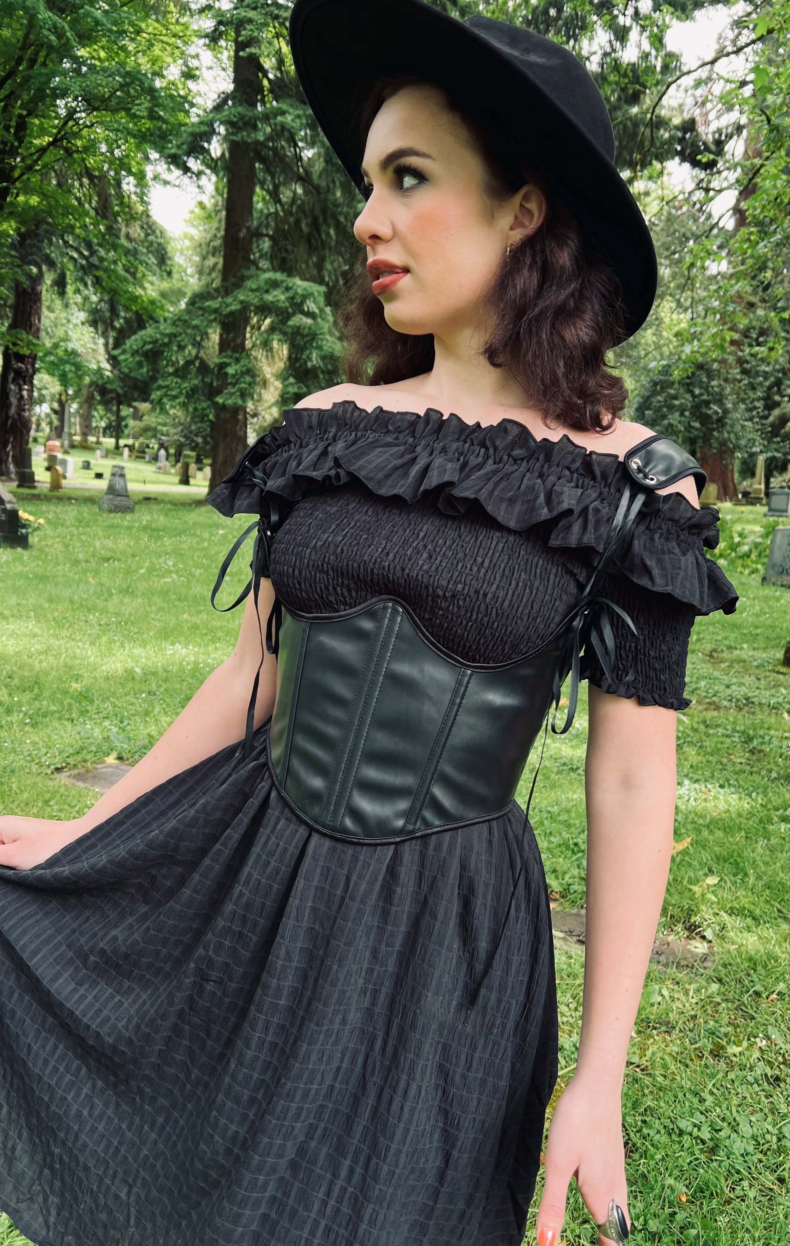 The Lydia Corset - Vegan Leather Waist Cinching Corset