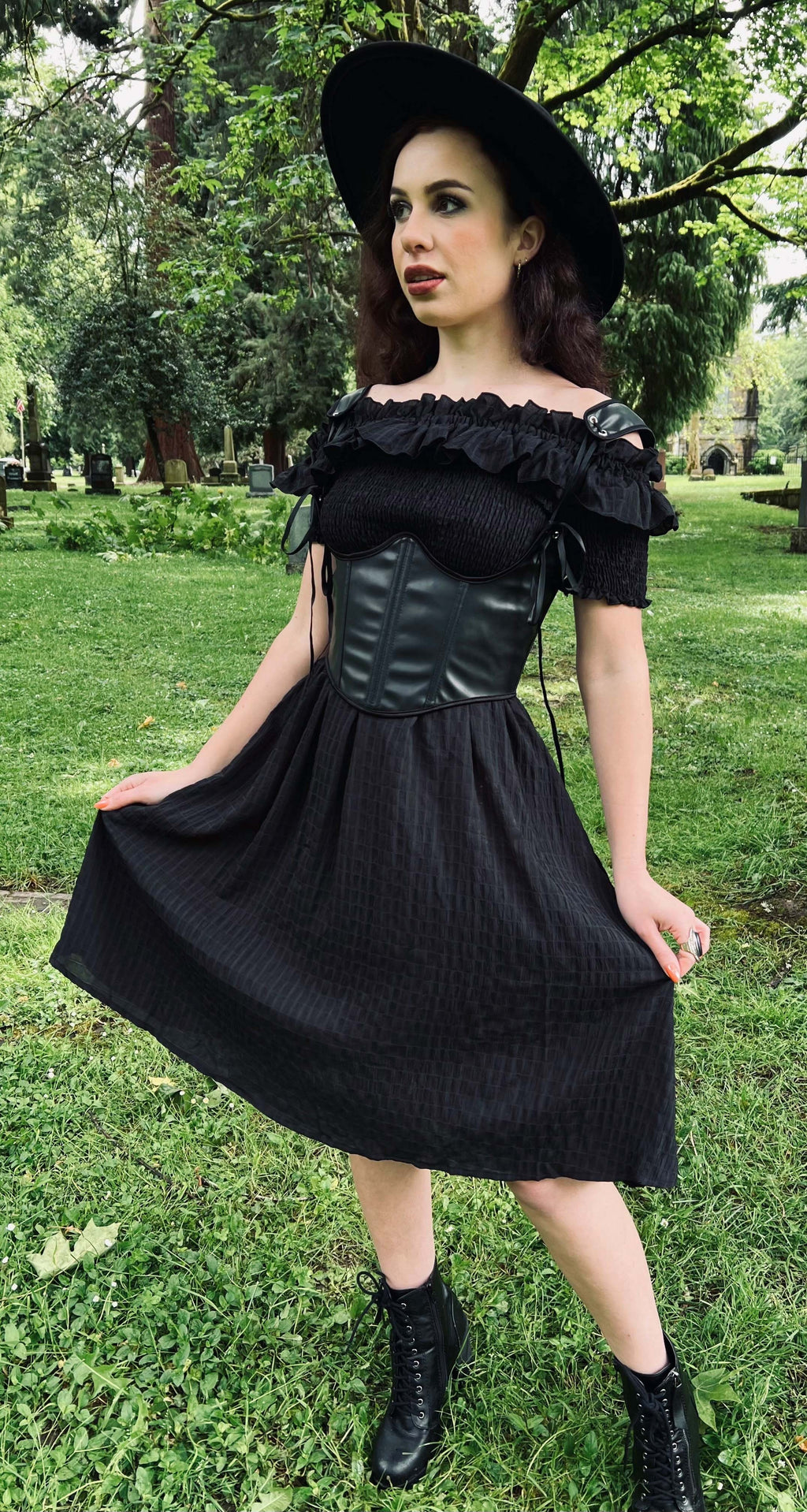 Hilda - Dark Plaid Cottage Dress