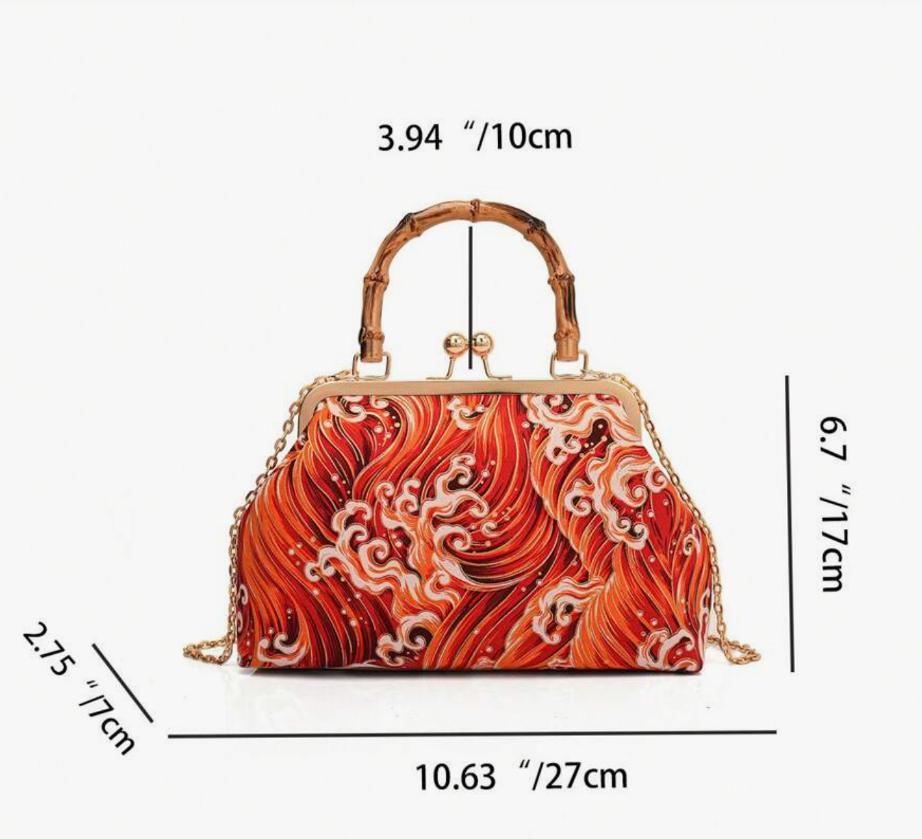 Volcano Bamboo Handle Purse