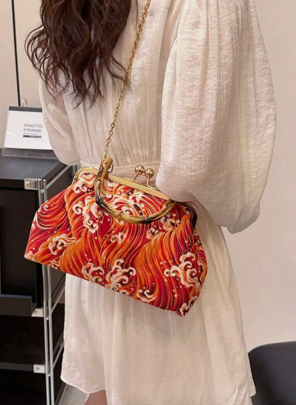 Volcano Bamboo Handle Purse
