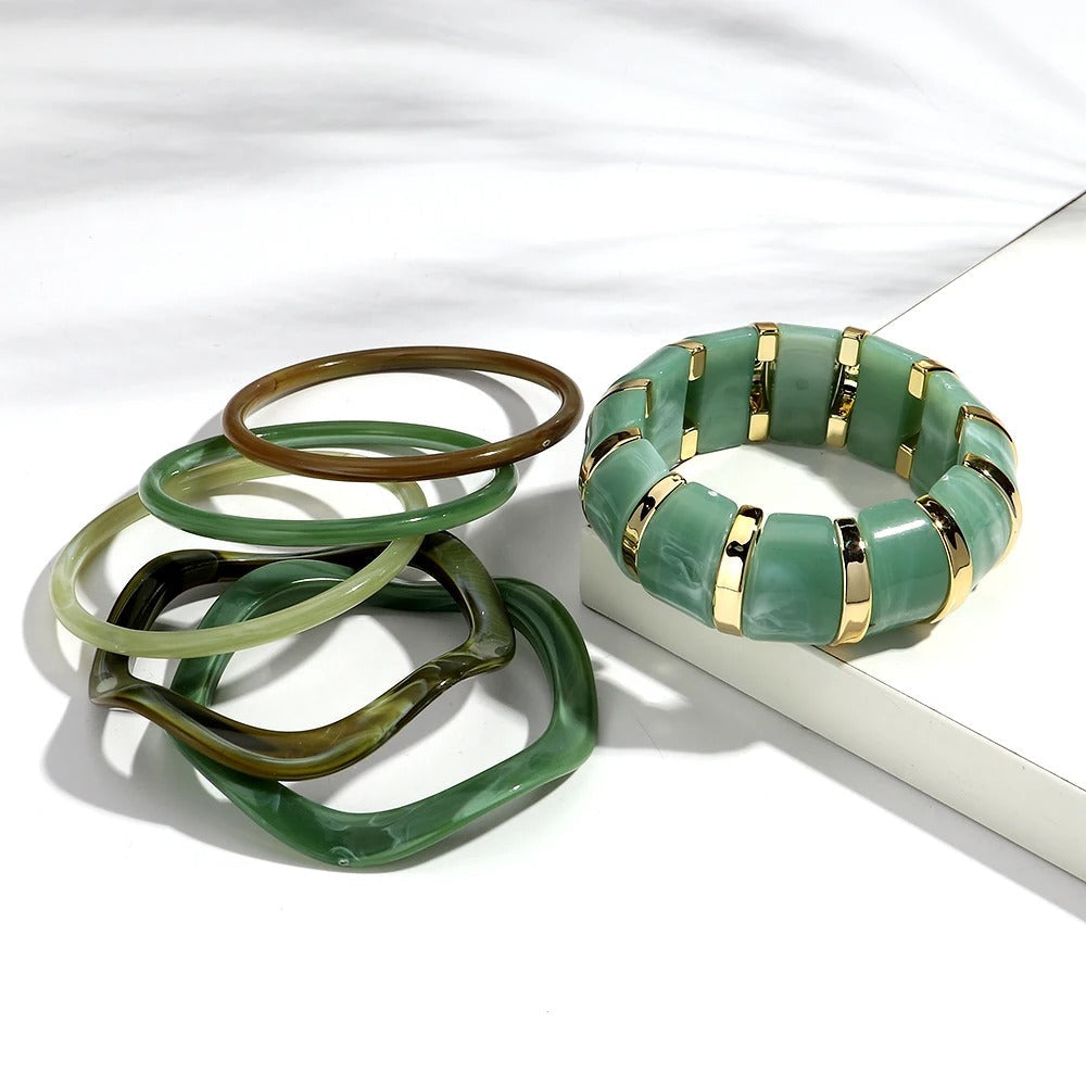 Jewel Tones Arm Stack Bangles