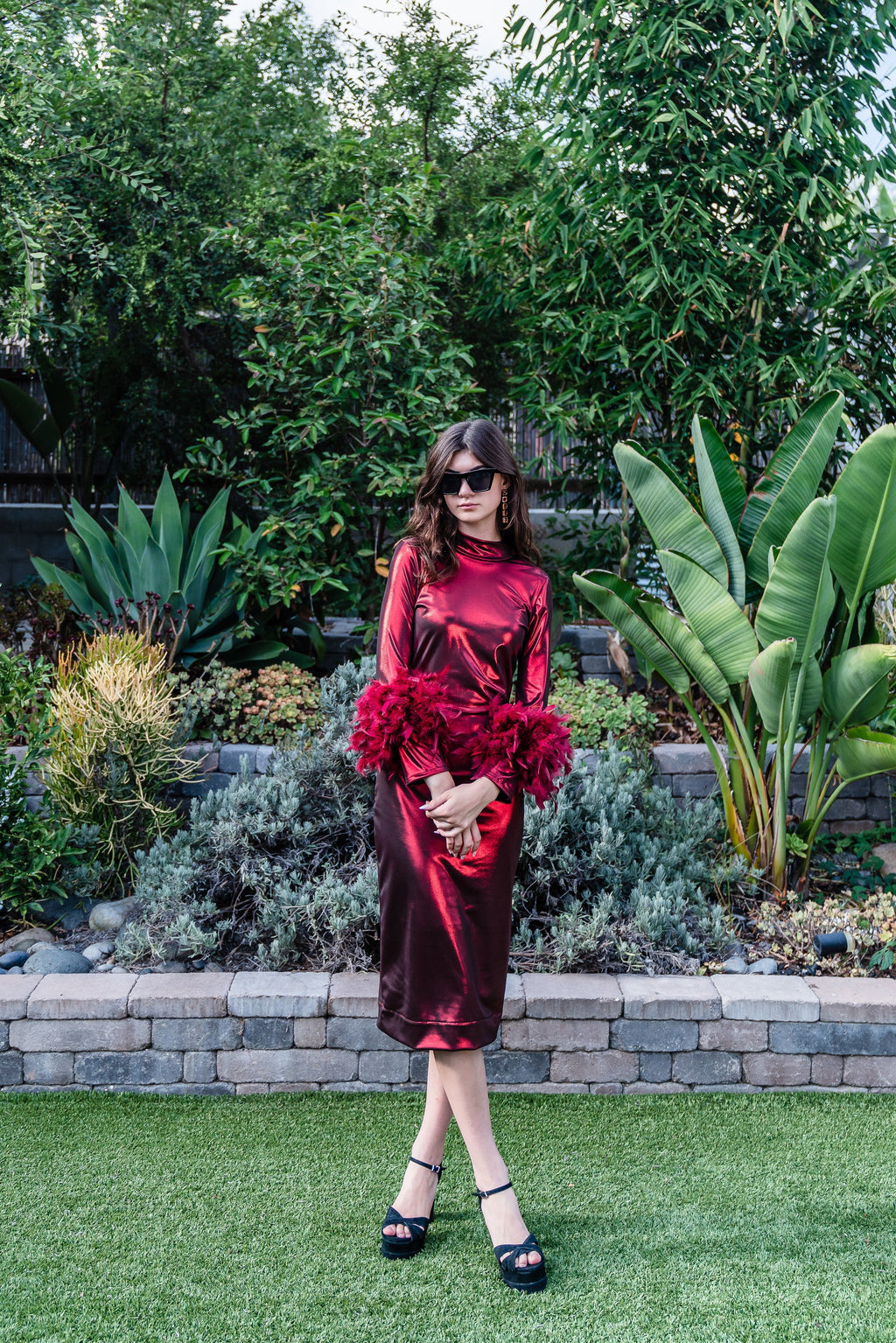 Julianne Dress in Electric Cherry