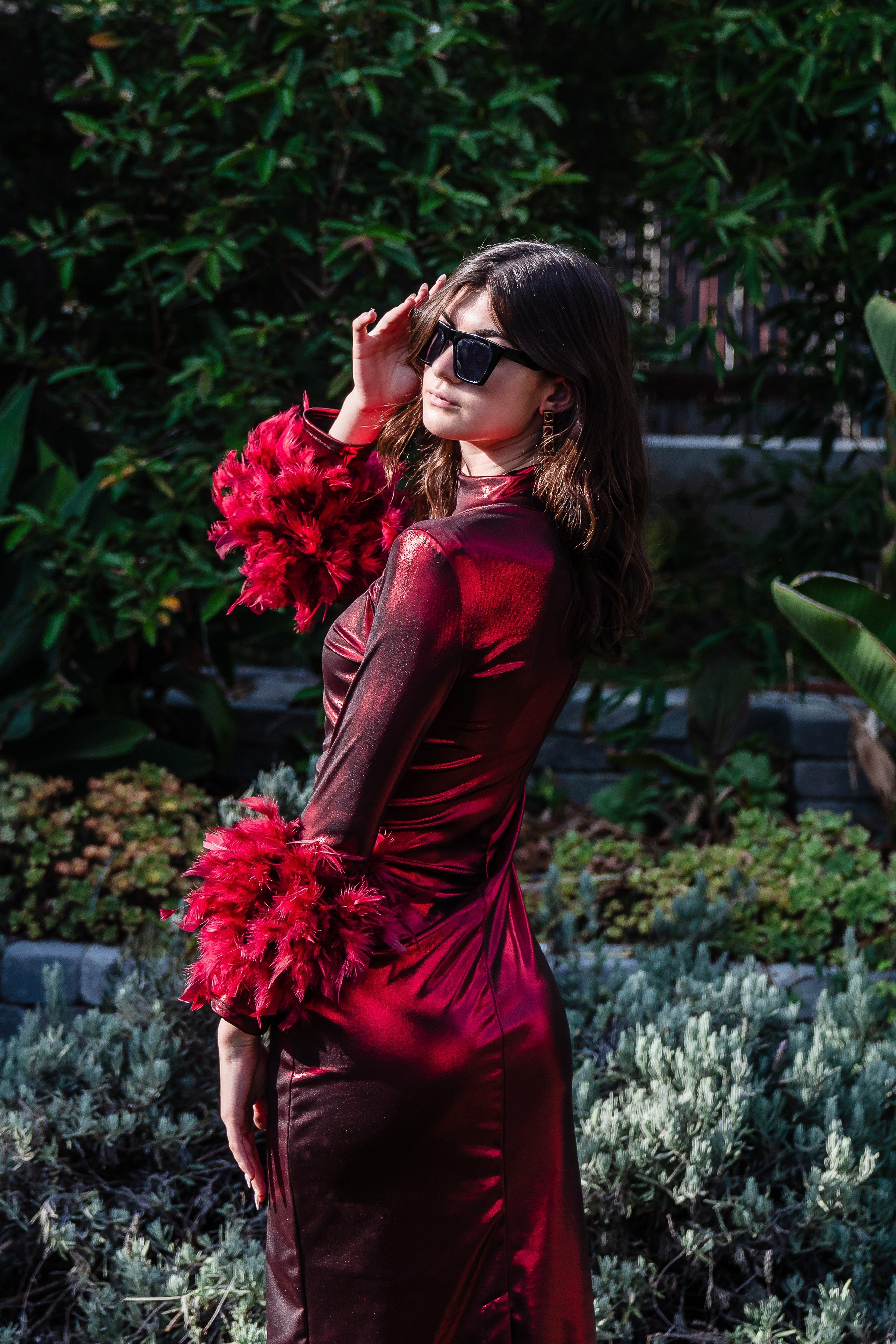 Julianne Dress in Electric Cherry