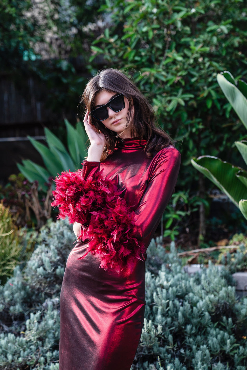 Julianne Dress in Electric Cherry