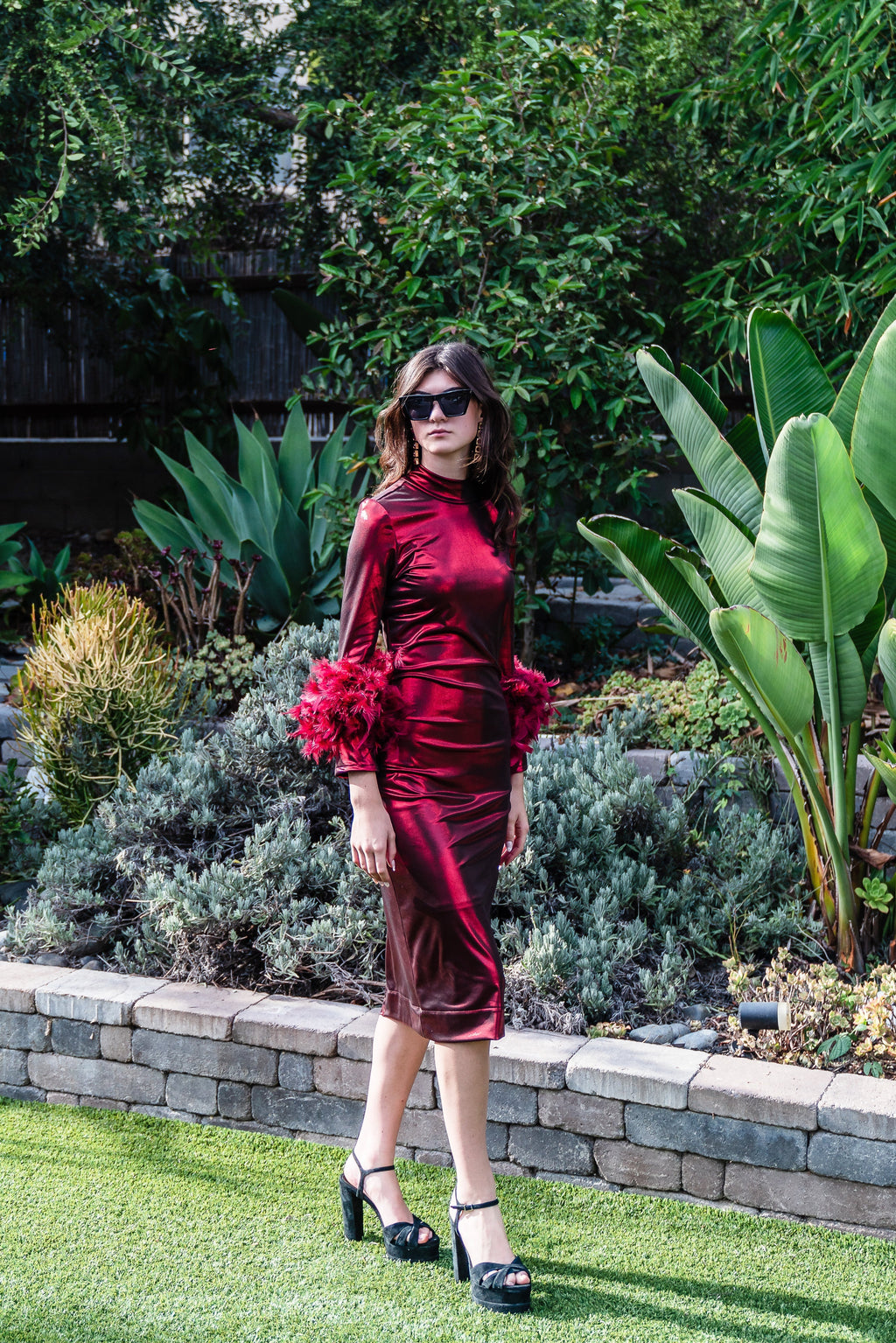 Julianne Dress in Electric Cherry