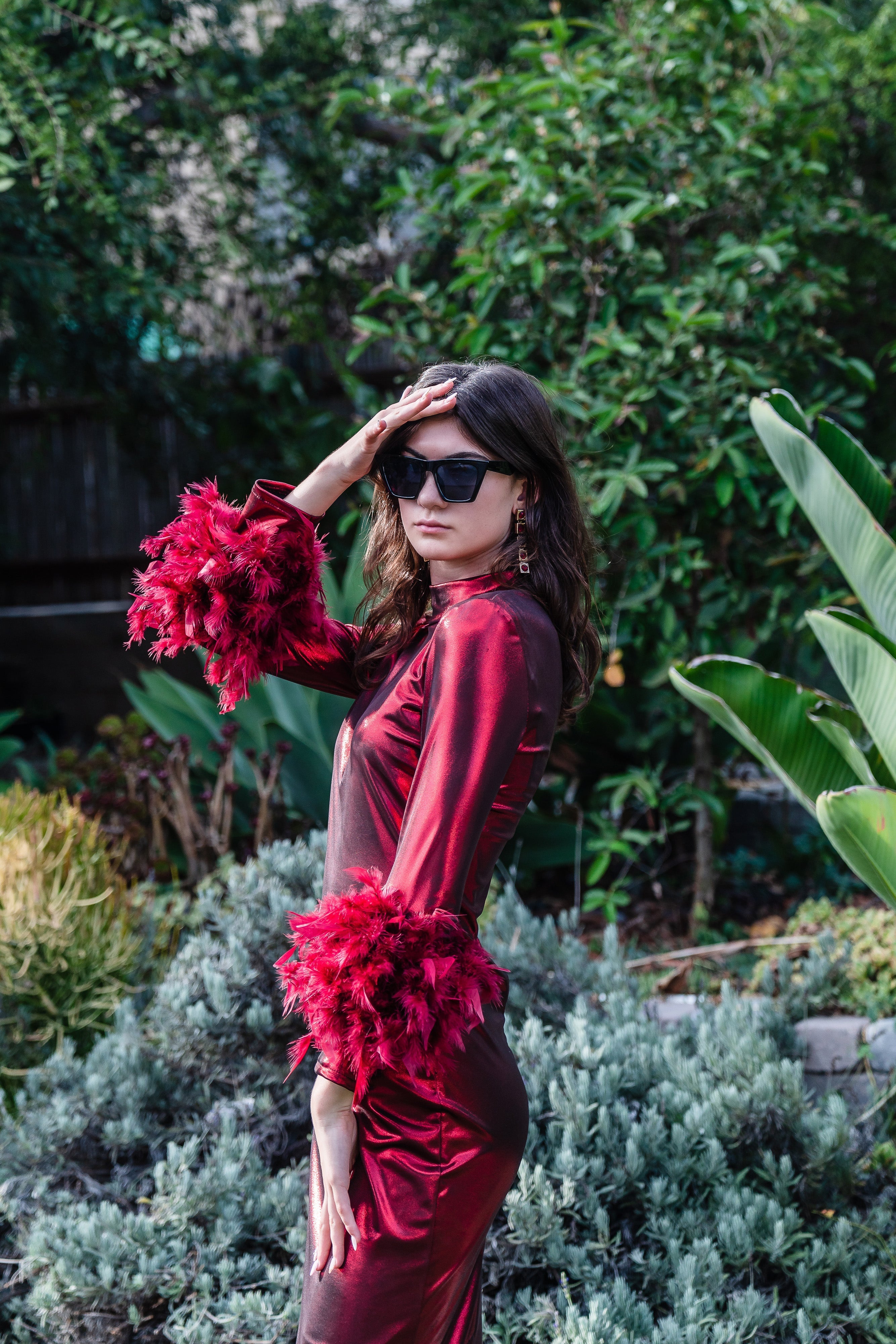 Julianne Dress in Electric Cherry