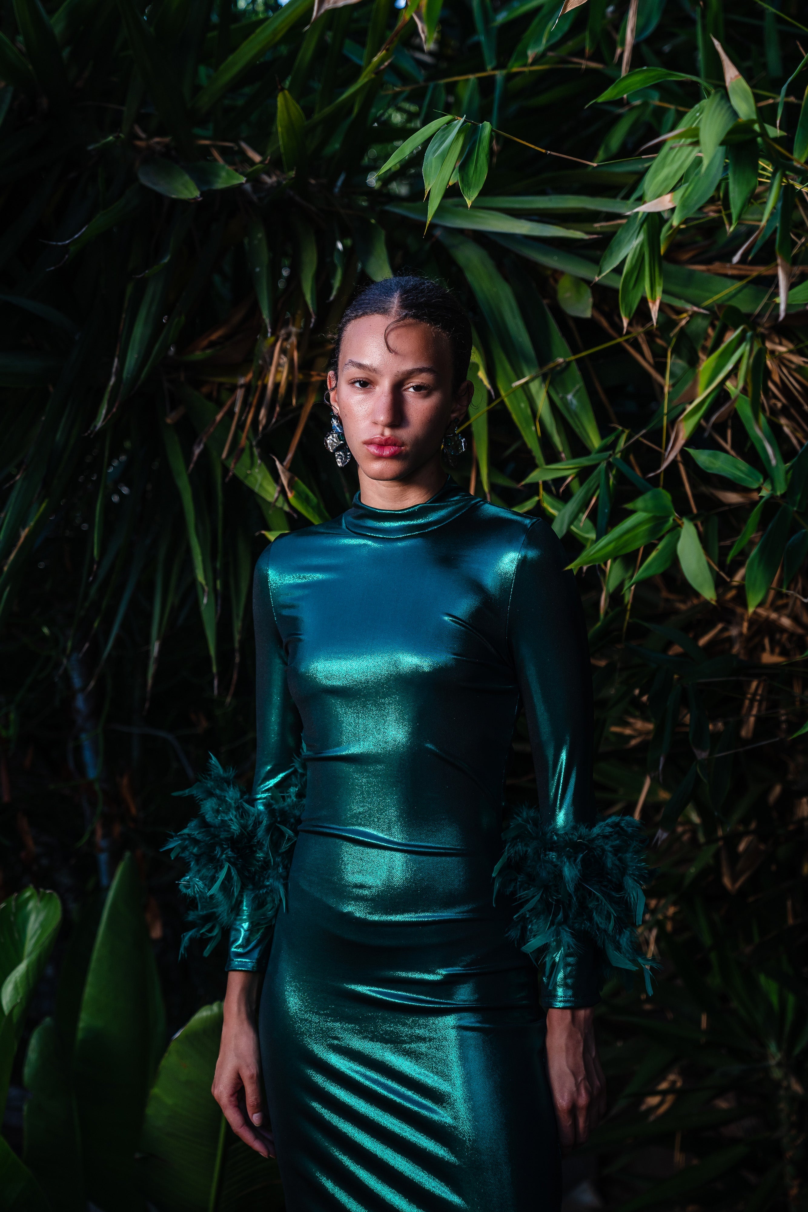 Julianne Dress in Electric Emerald